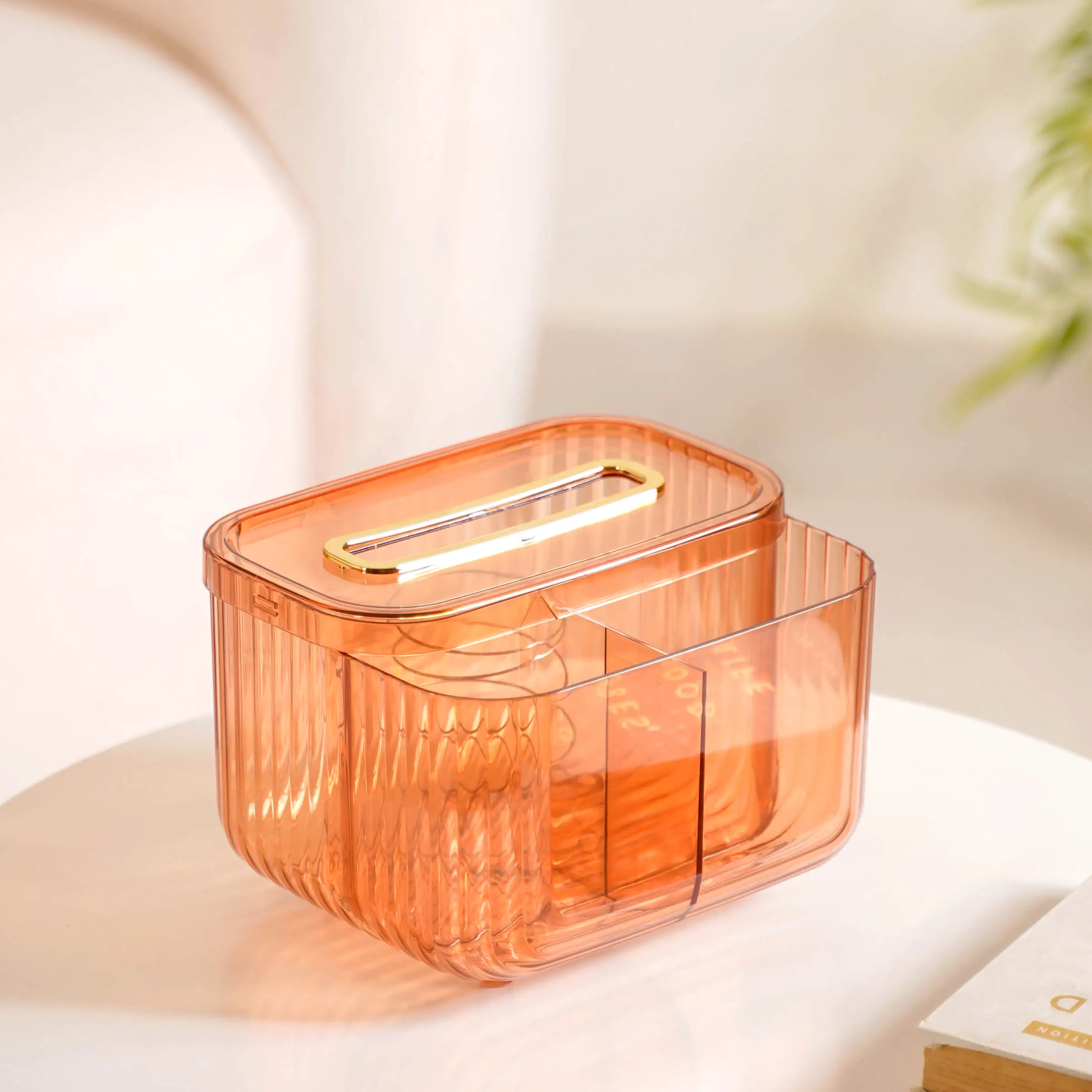 Multipurpose Tissue Paper Box With Compartments Amber - Image 4