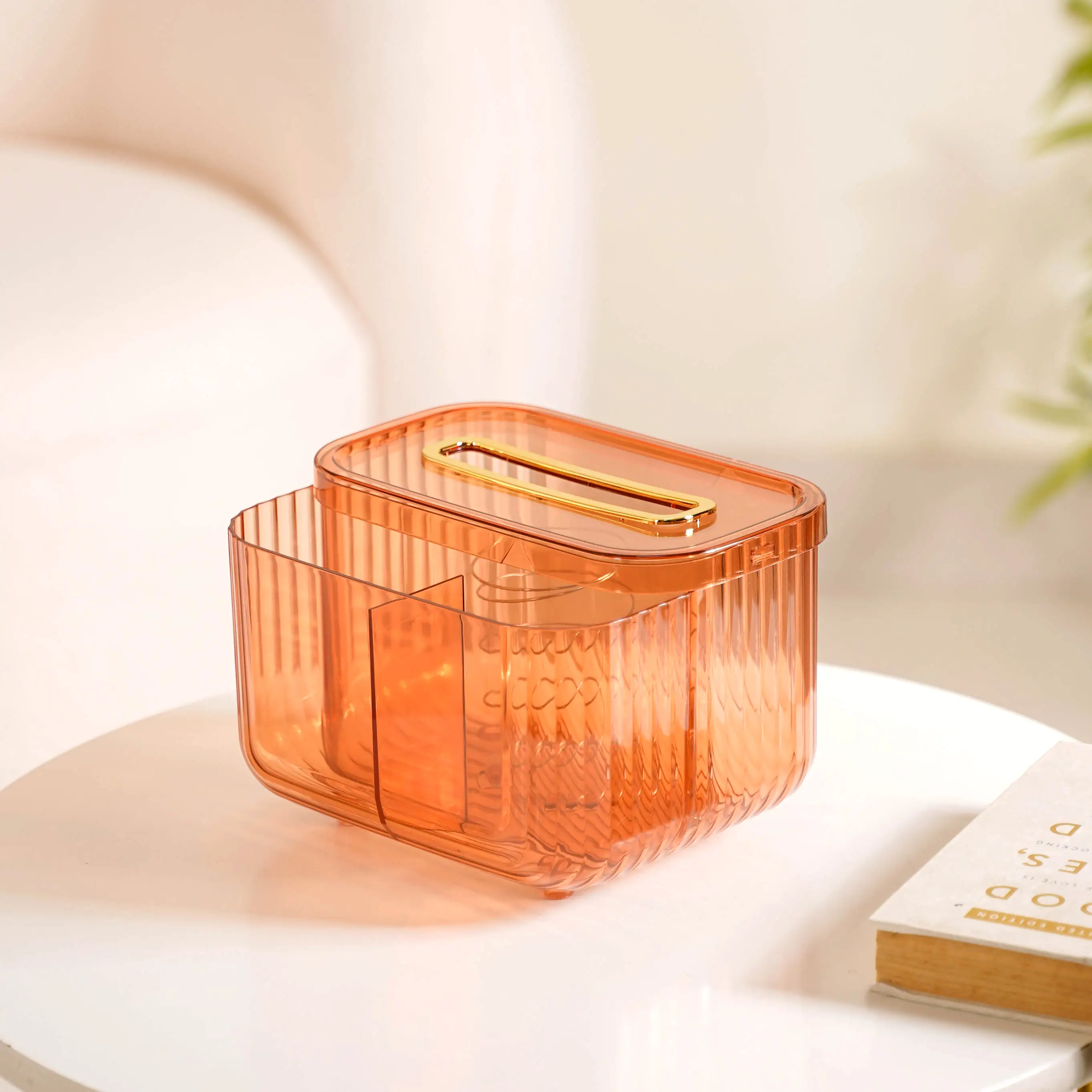 Multipurpose Tissue Paper Box With Compartments Amber - Image 8
