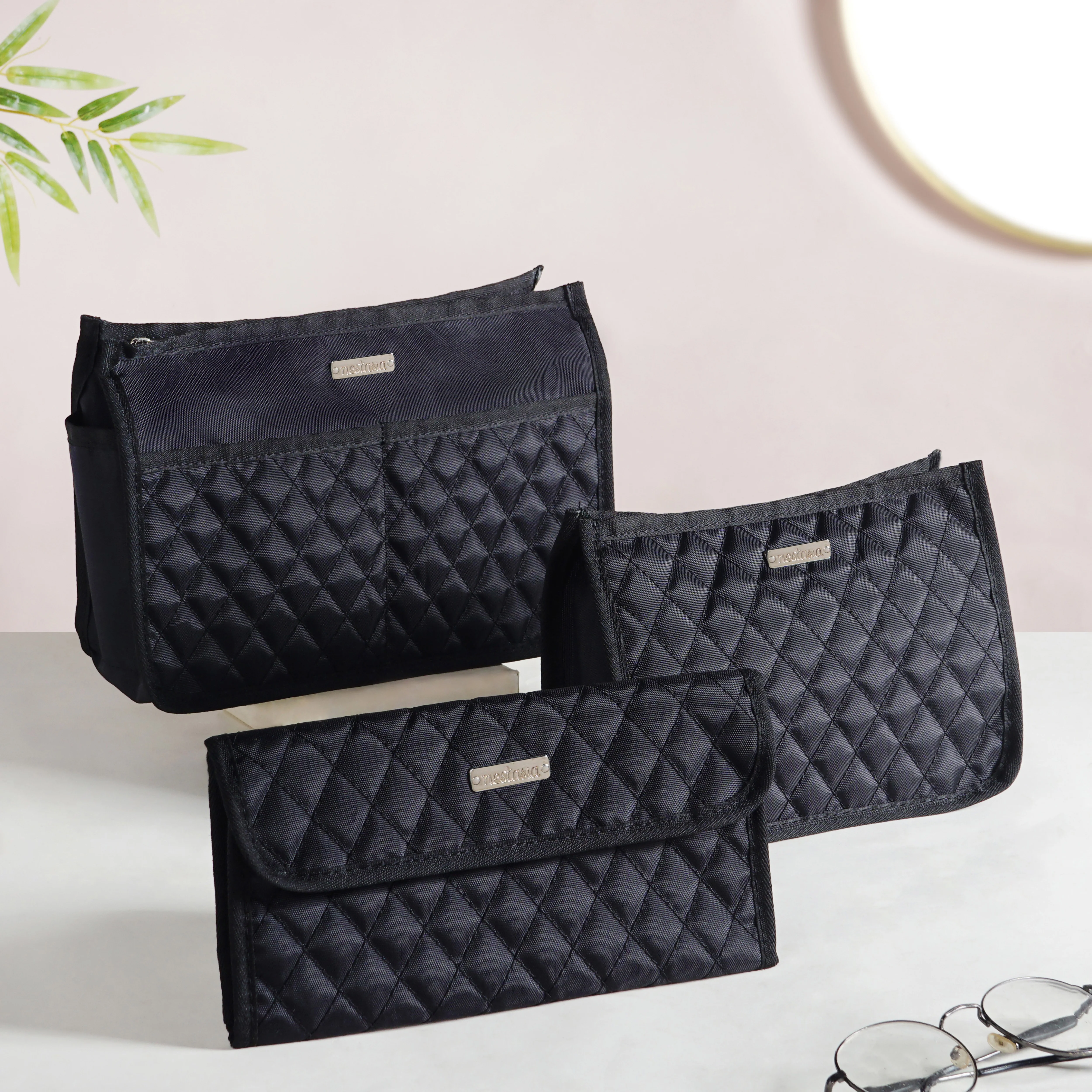 Multipurpose Travel Pouch Set Of 3 Black