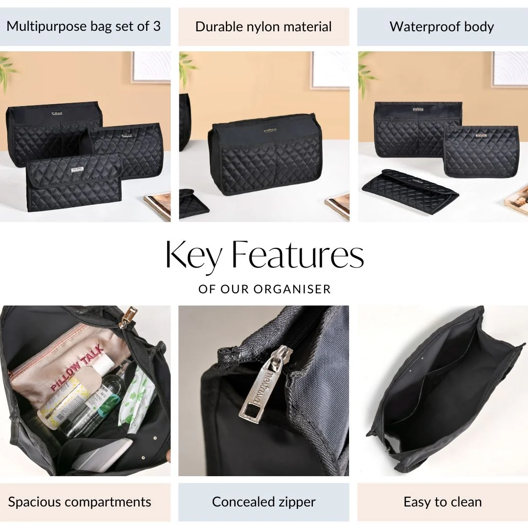 Multipurpose Travel Pouch Set Of 3 Black - Image 4