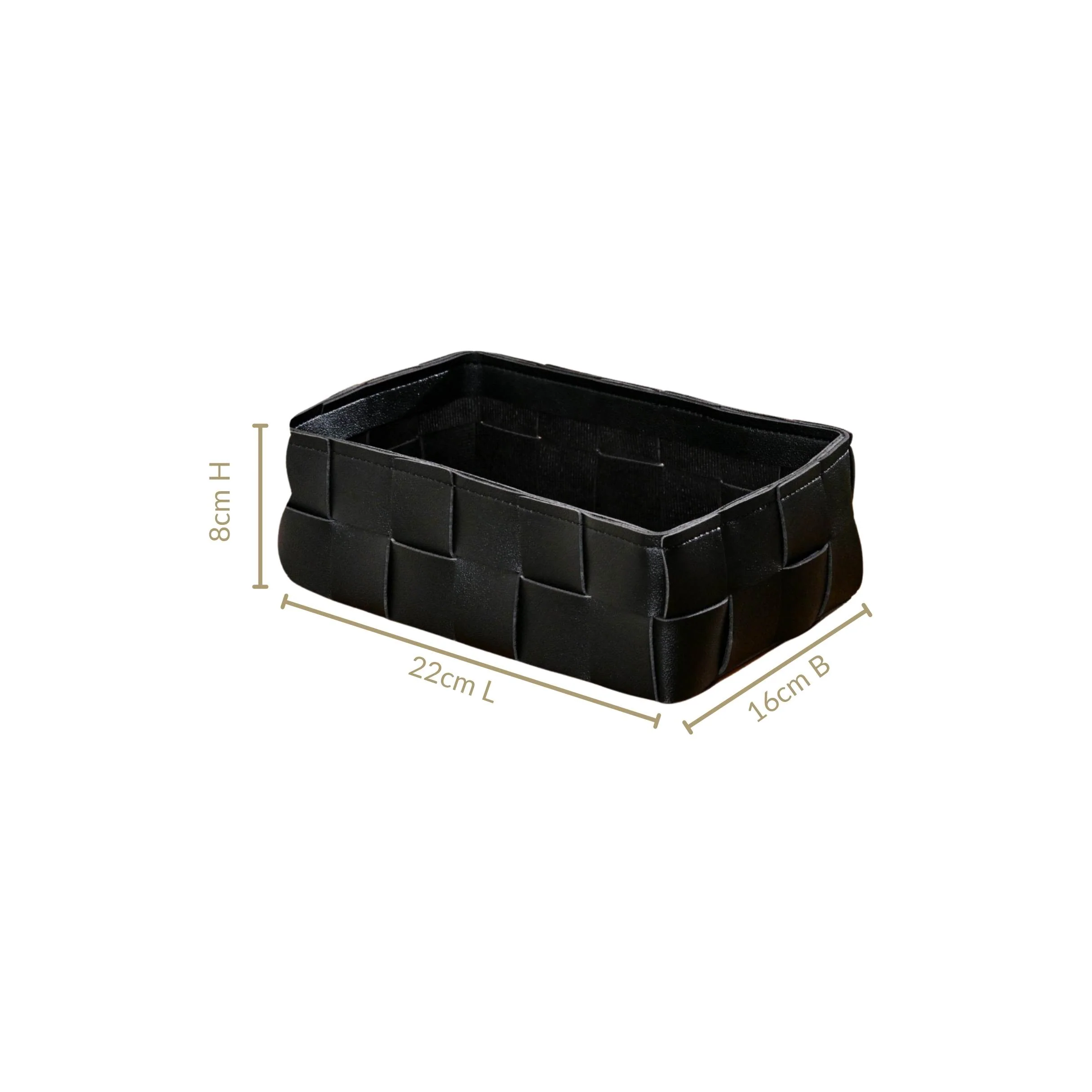 Multipurpose Vegan Leather Basket Black - Image 4