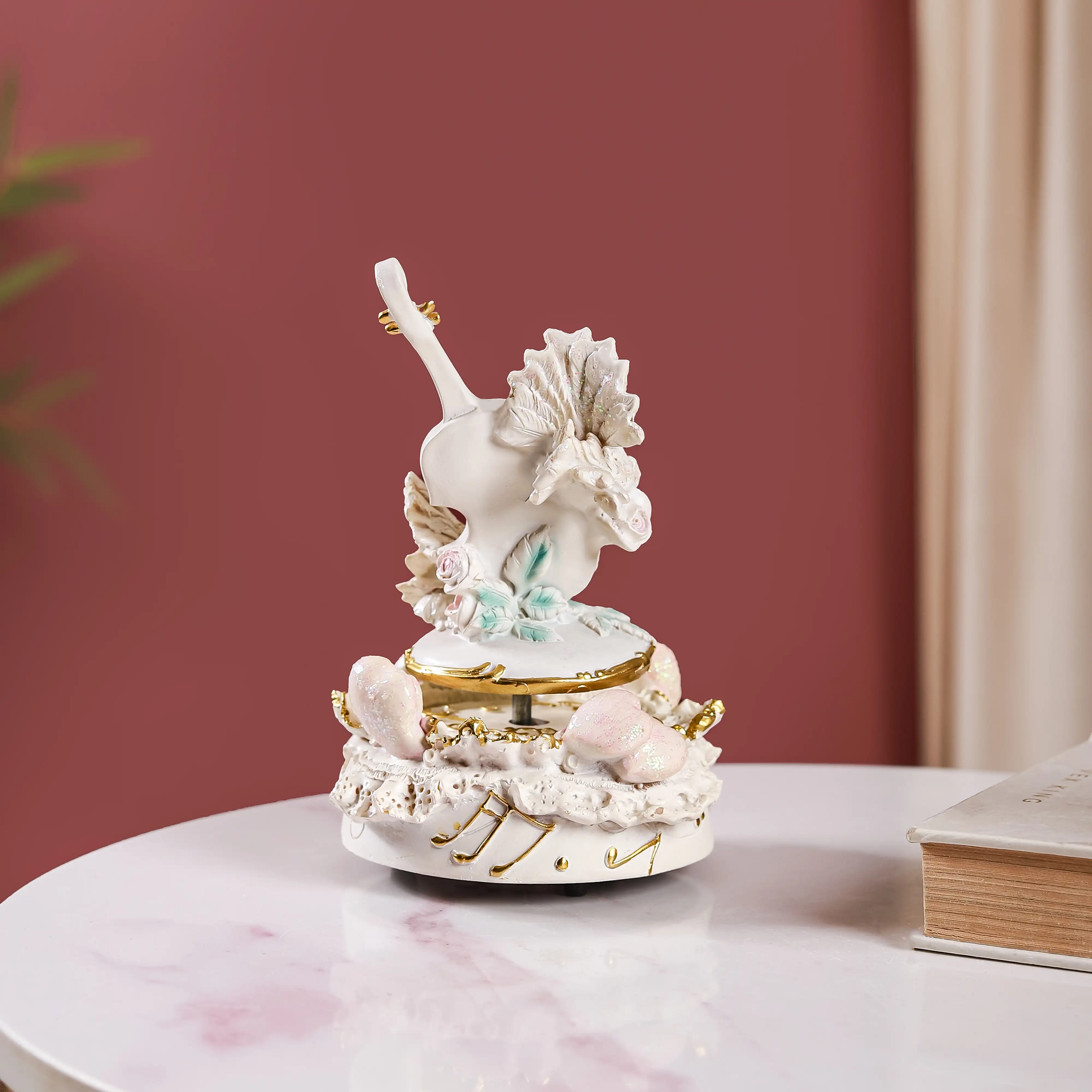 Music Box Rotating Love Decor Showpiece White - Image 2