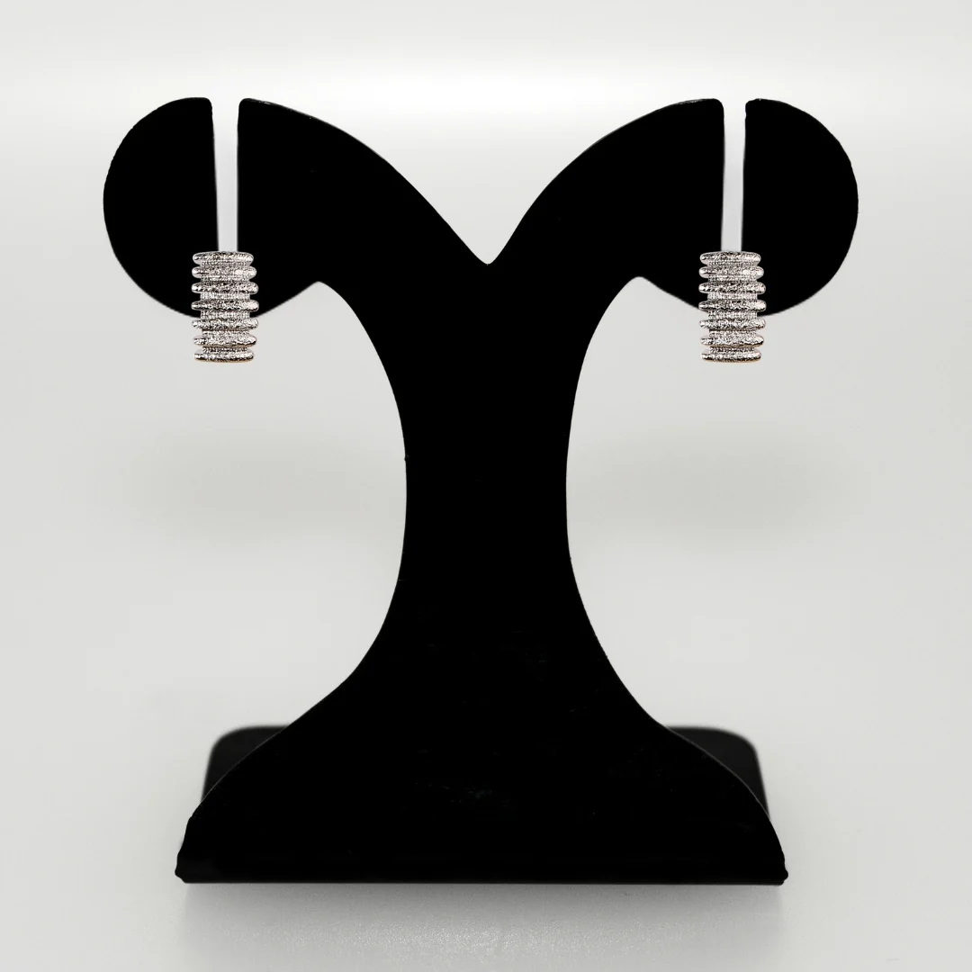 Musical Symphony Silver Semi Hoop Earrings - Image 6