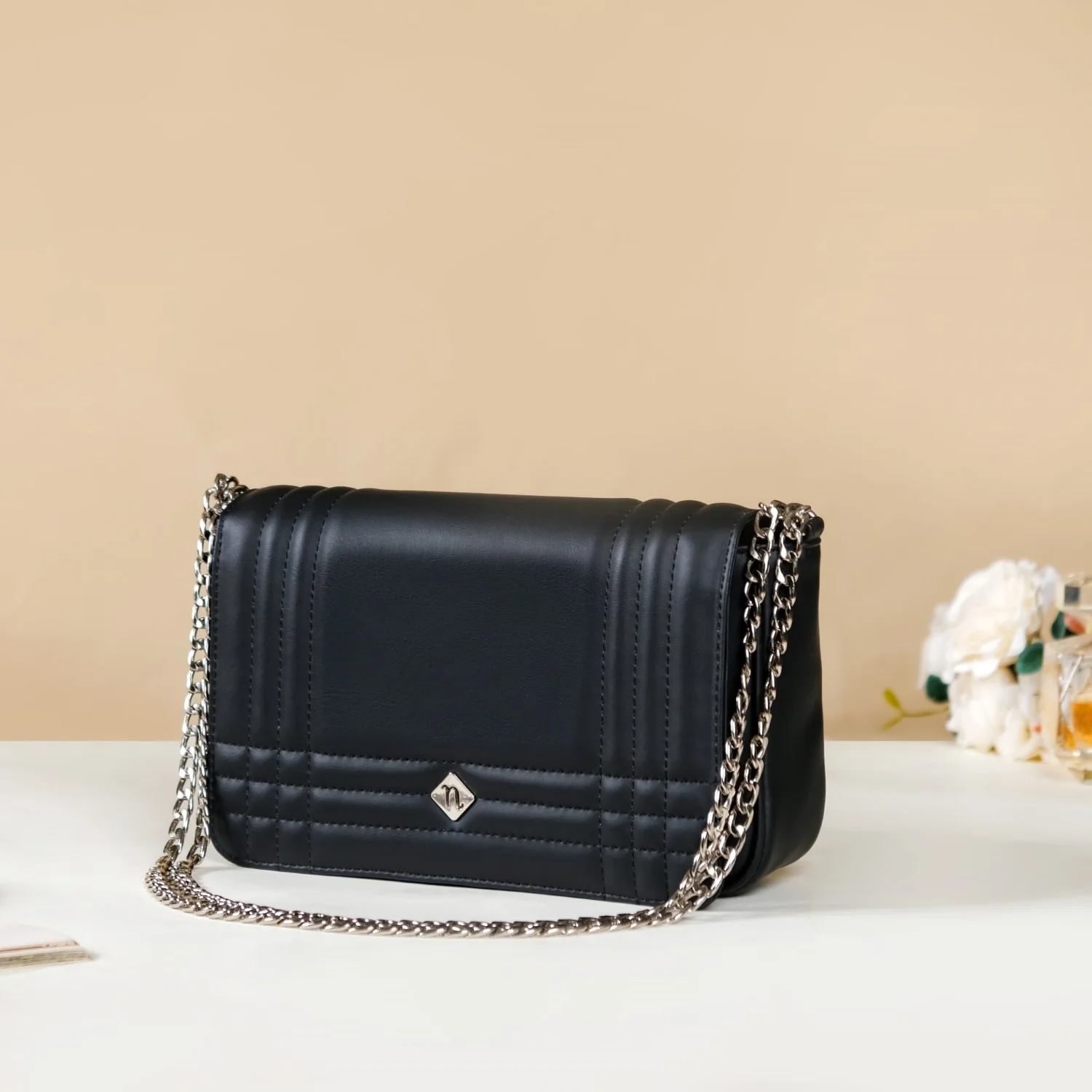 Must Have Classic Black Quilted Shoulder Bag - Image 3