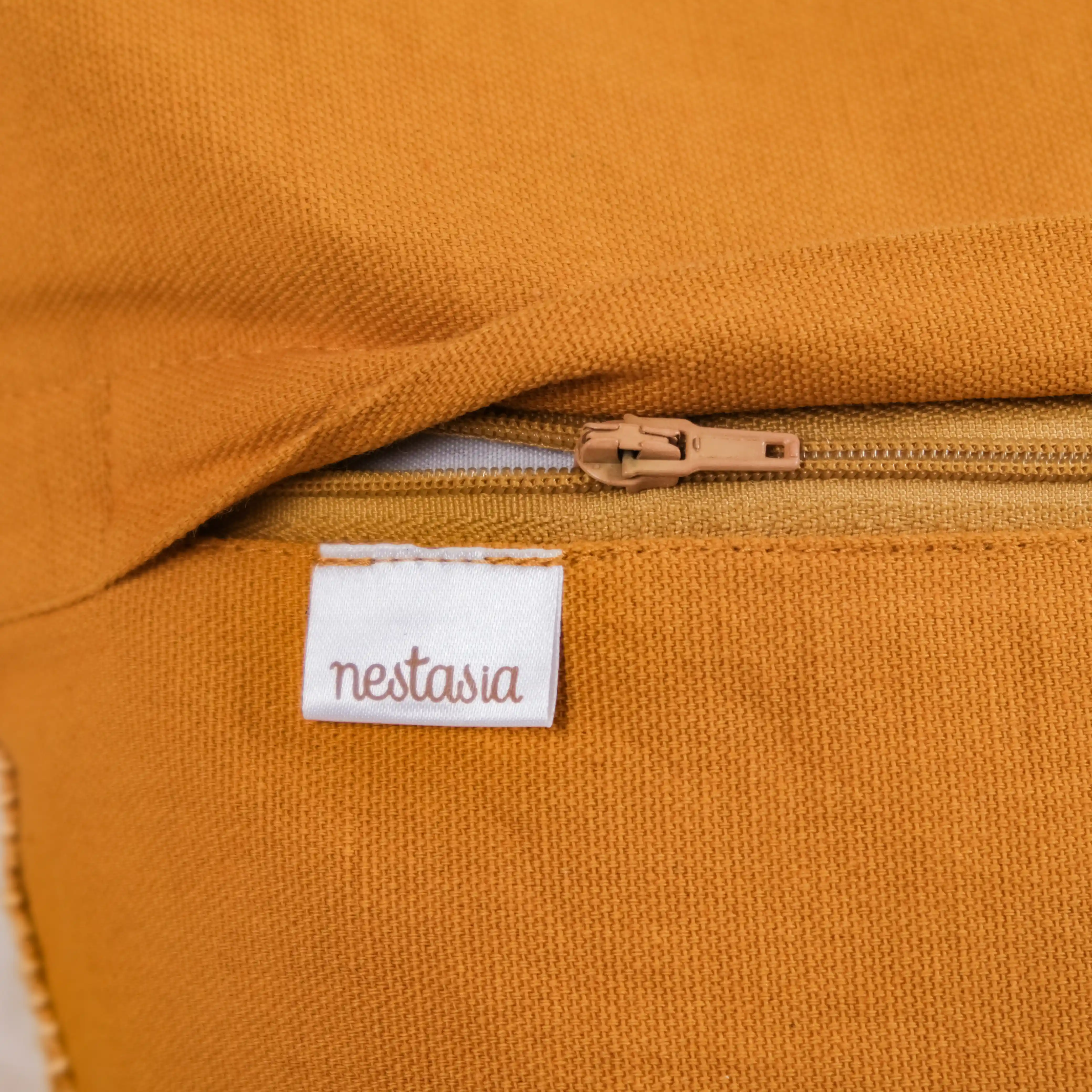 Mustard Tone On Tone Embroidered Cushion Cover 16x16 Inch - Image 9