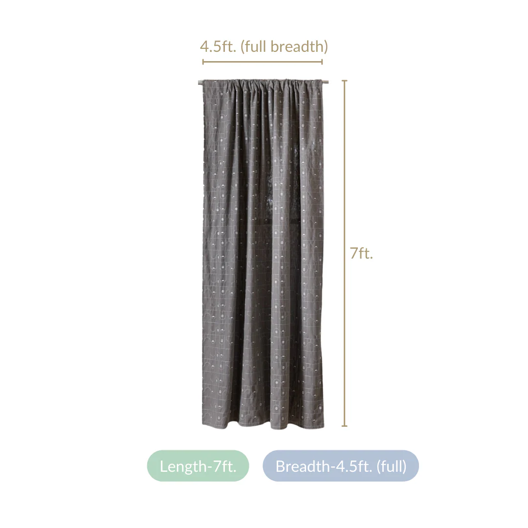 Mystic Grey Embroidered Door Curtain Set Of 2 84x54 Inch - Image 4