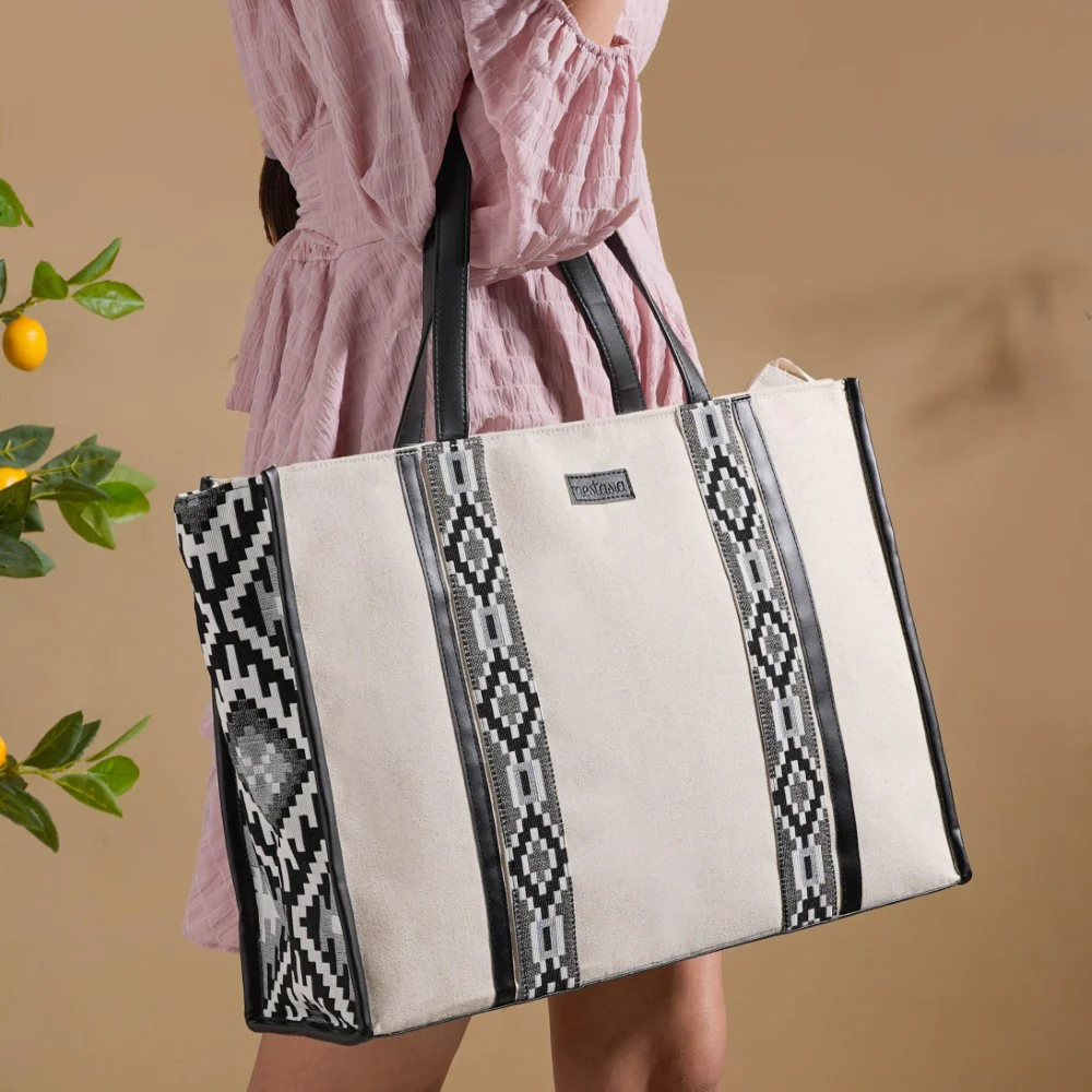 Nahua Canvas Magazine Tote Bag Set Of 2 - Image 4