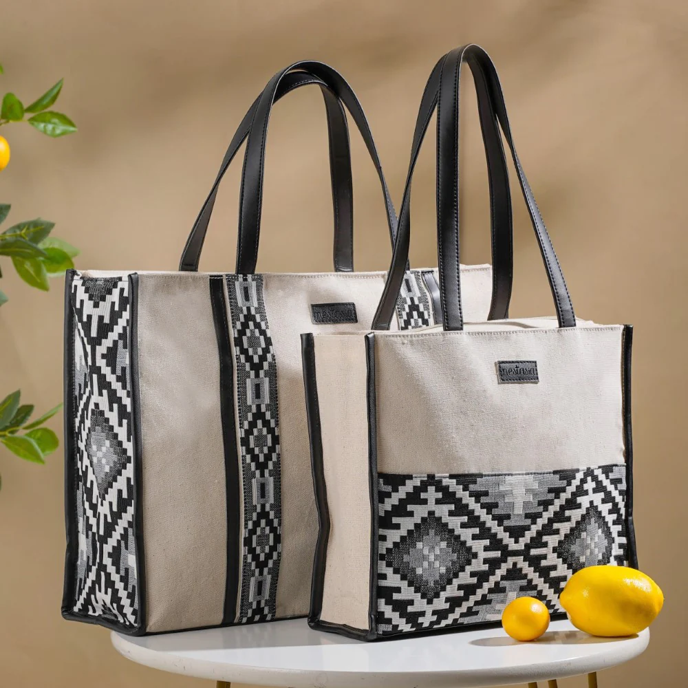 Nahua Canvas Magazine Tote Bag Set Of 2 - Image 6