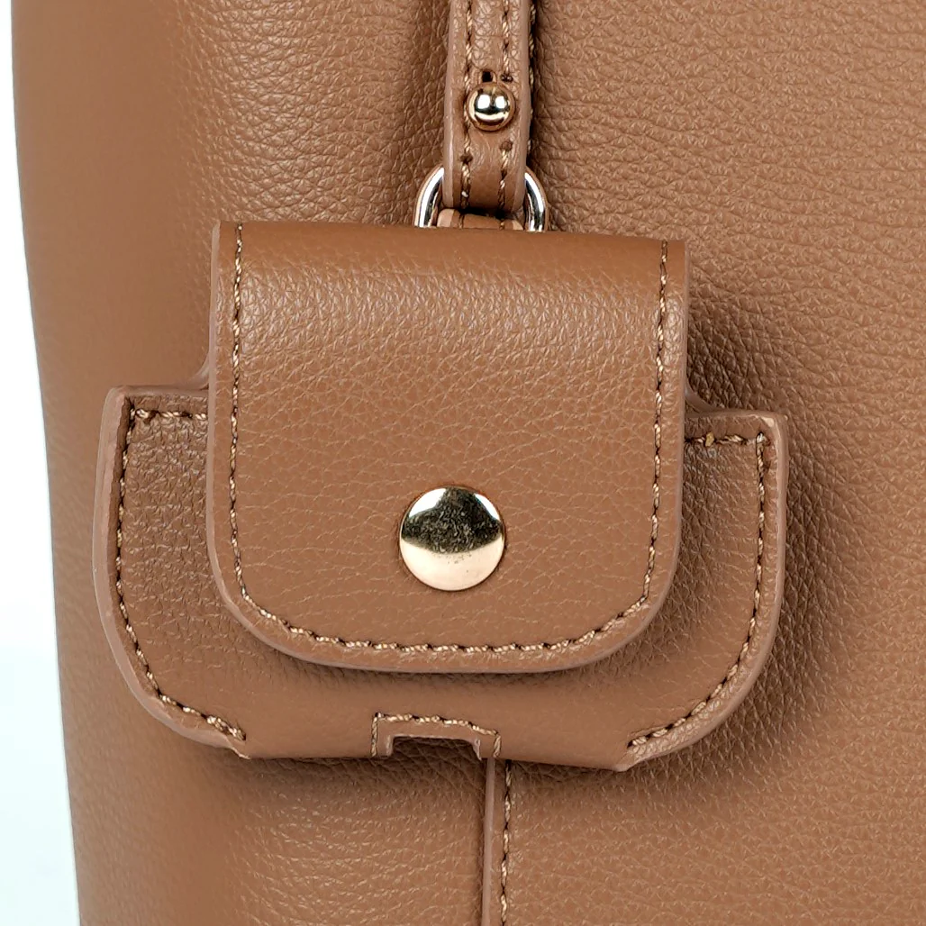 Nara Brown Tote Bag With Sling - Image 11
