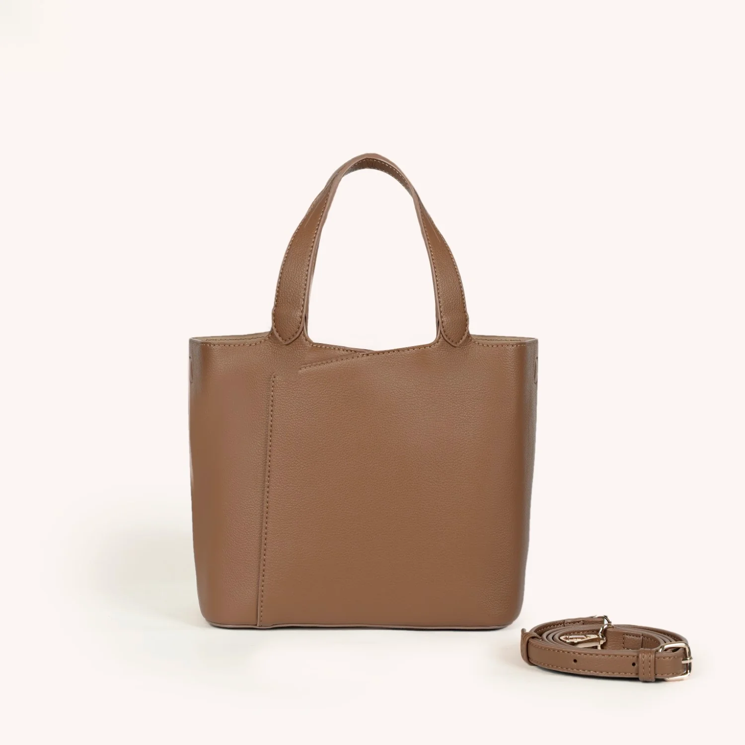 Nara Brown Tote Bag With Sling - Image 12
