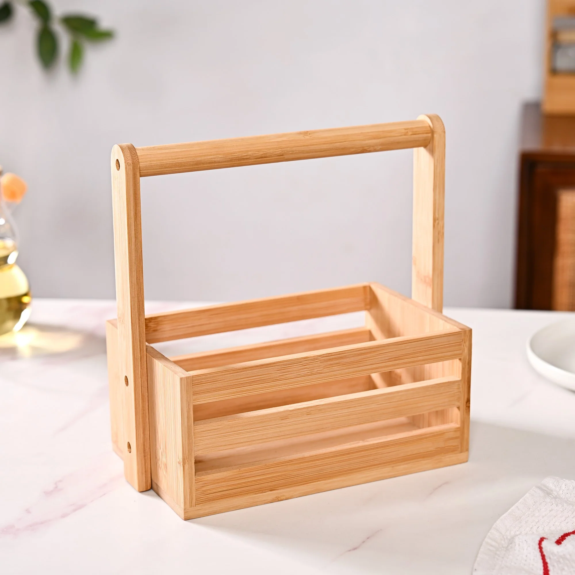 Natural Bamboo Crate Caddy - Image 6