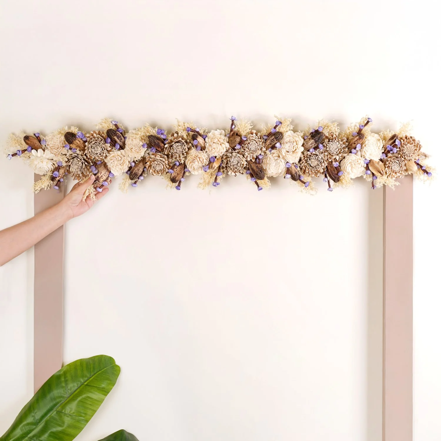 Natural Jute Toran Wall Hanging With Corn Grass Decoration - Image 2
