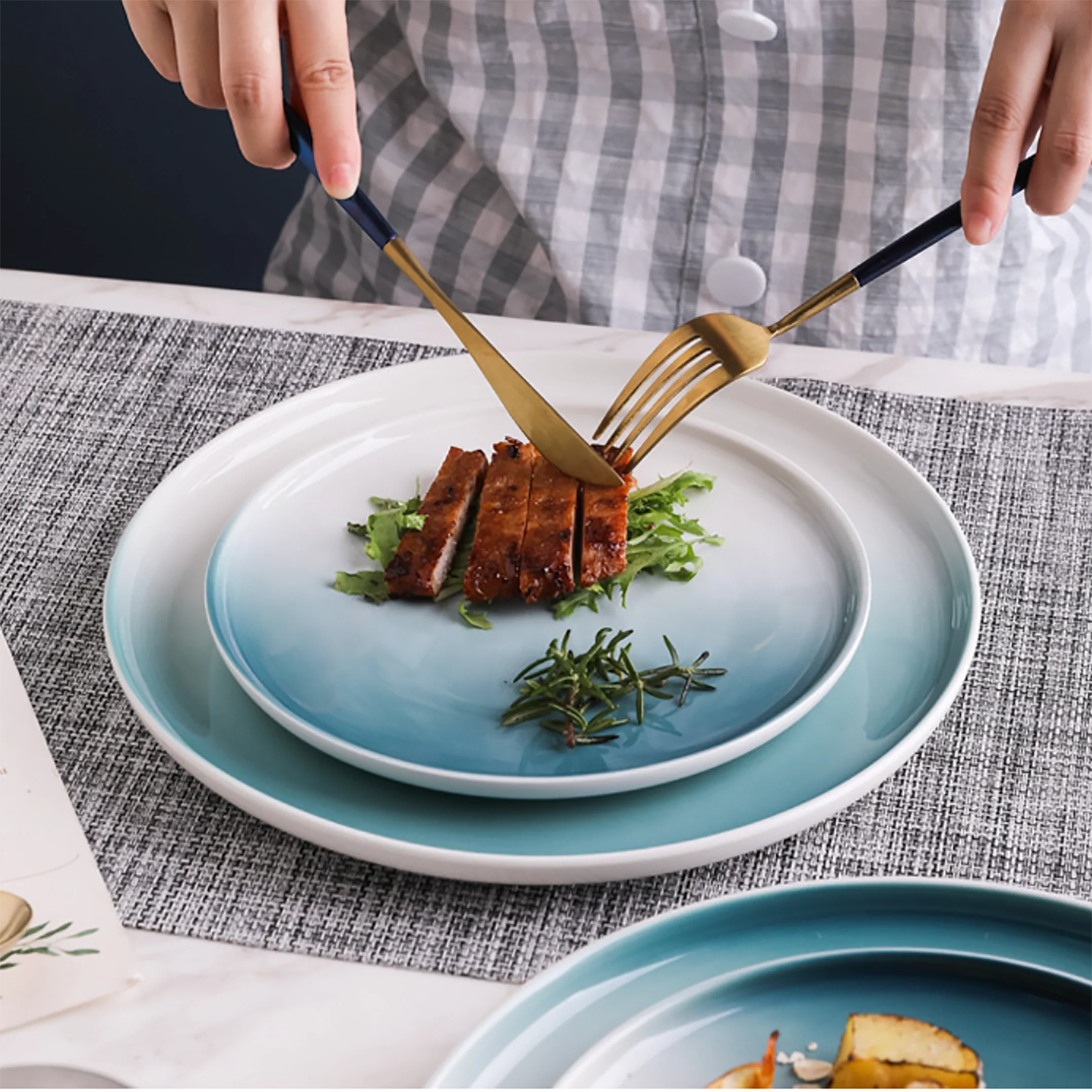 Navy Blue Dinner Plate - Image 7