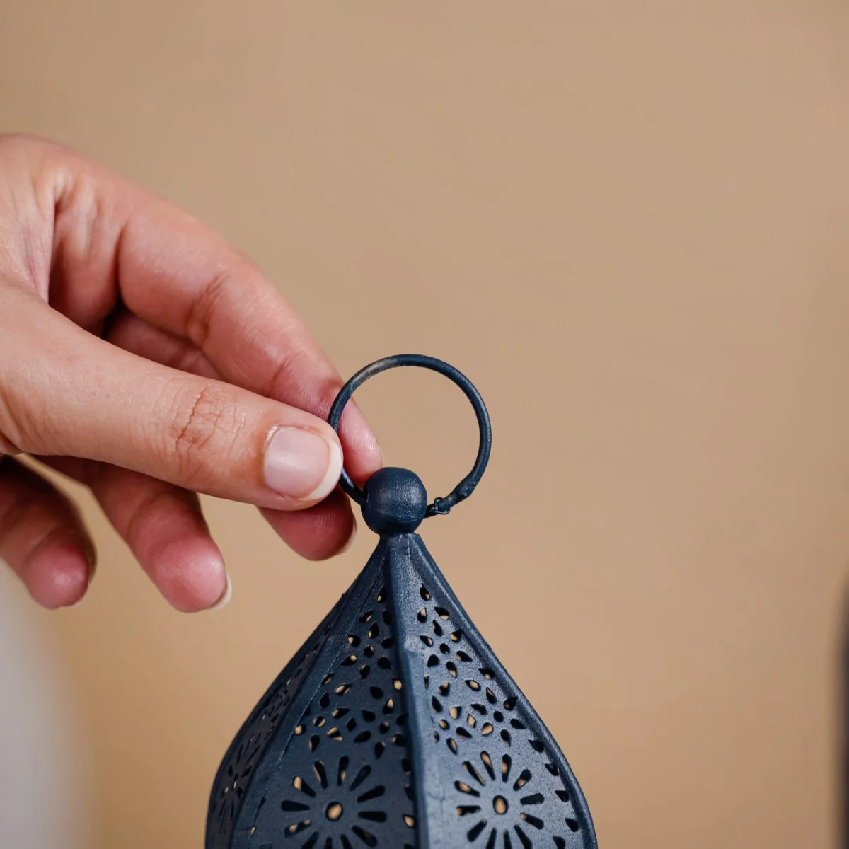Navy Blue Moroccan Candle Holder Lantern Set Of 2 - Image 12