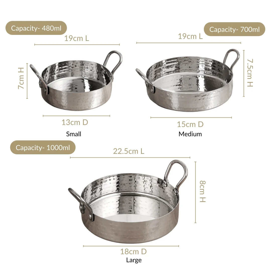 Nested Stainless Steel Round Serving Dish Set Of 3 - Image 3