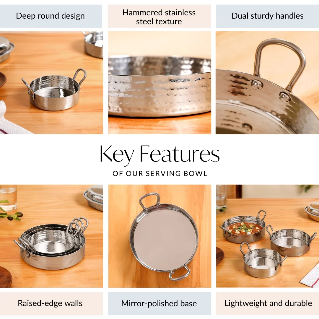 Nested Stainless Steel Round Serving Dish Set Of 3 - Image 4