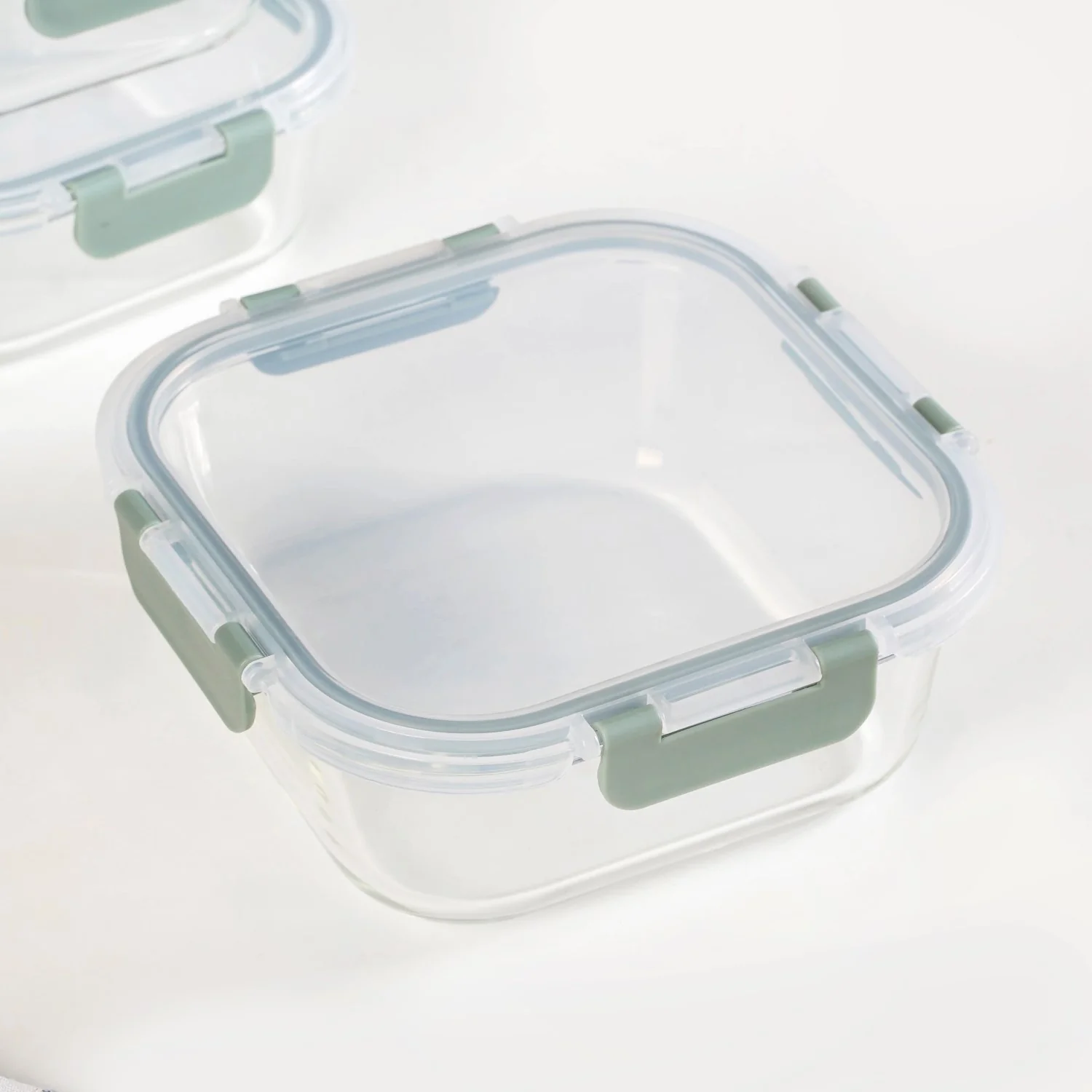 Nestro Airtight Food Storage Square Container Set Of 4 Green S 300ml M 500ml L 800ml XL 1200ml - Image 7