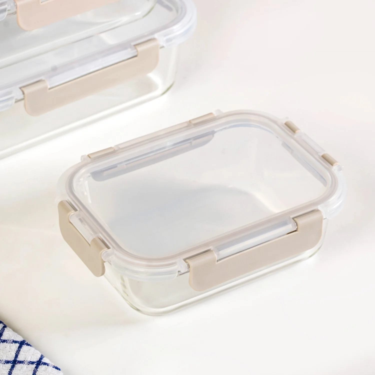 Nestro Leakproof Food Storage Box Set Of 5 Beige XS 185ml S 370ml M 600ml L 1000ml XL 1500ml - Image 8