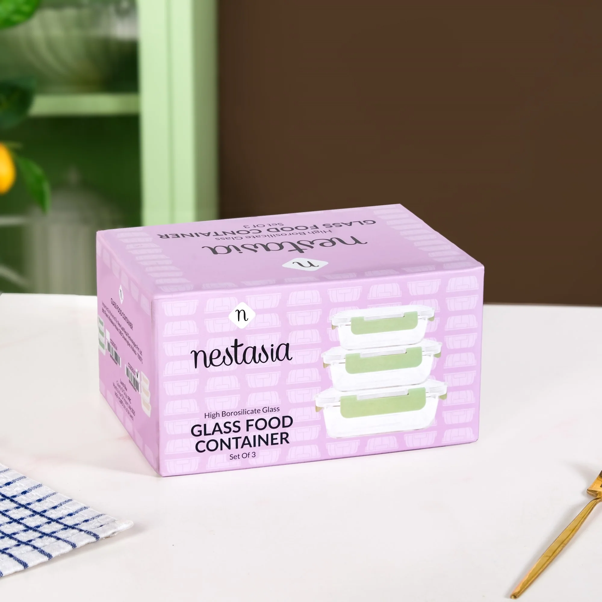Nestro Lunch Box Set Of 3 Green S 370ml M 600ml L 1000ml - Image 12