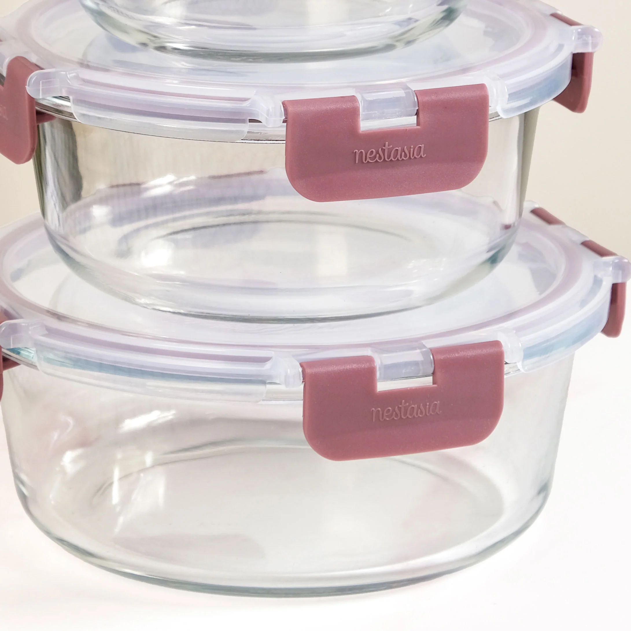 Nestro Pro Airtight Containers Set Of 3 Round Magenta 215ml 400ml 600ml - Image 6