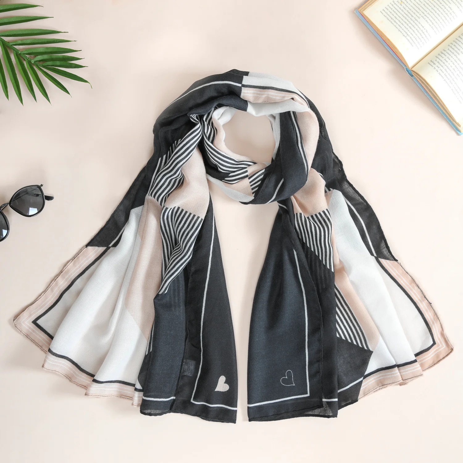 Neutral Colour Designer Women's Scarf