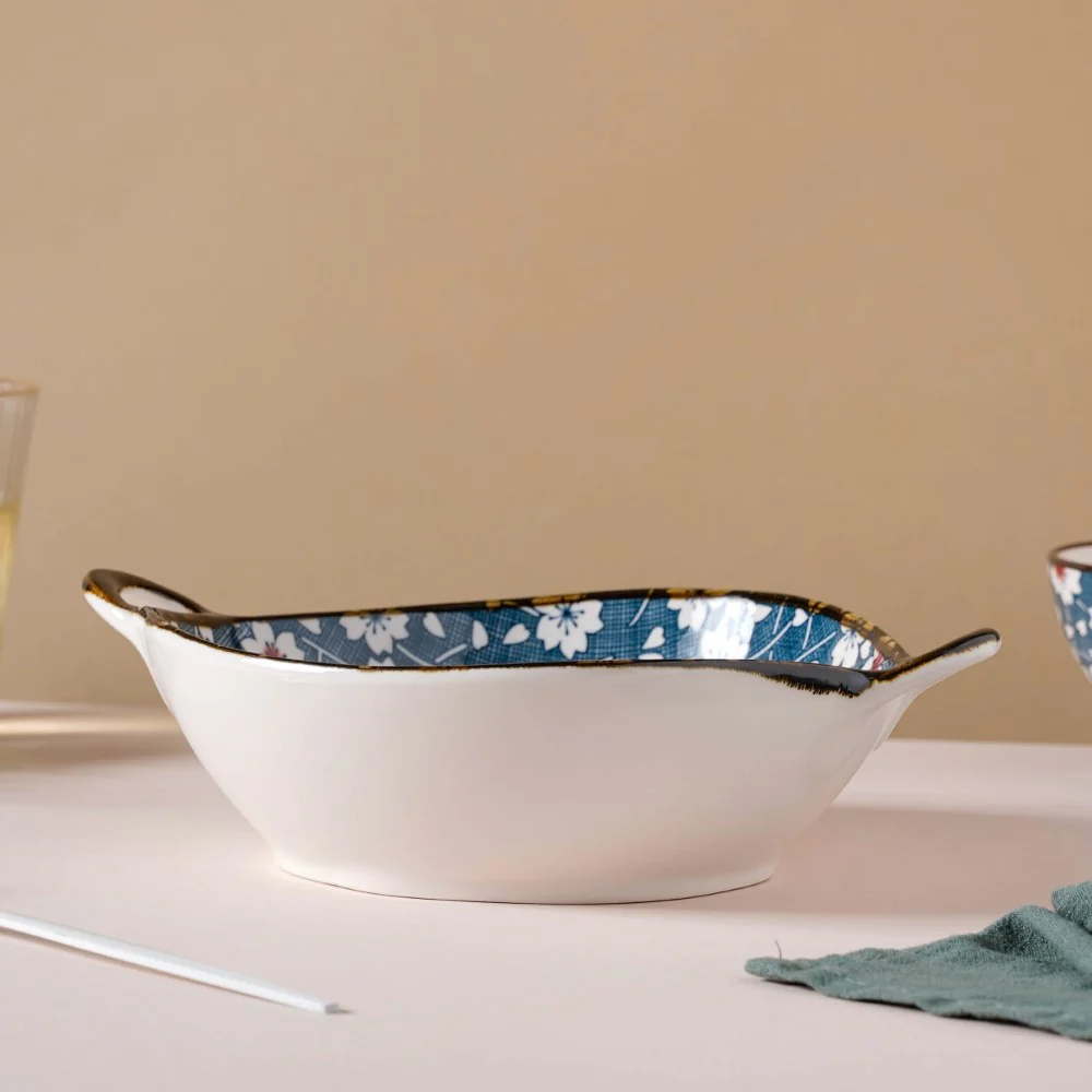 Nimono Ceramic Serving Bowl With Handles 9 Inch 500 ml - Image 4