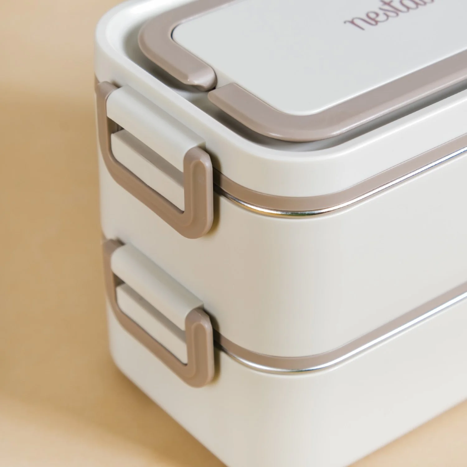 Ninja Airtight Double Decker Bento Lunch Box Matte Beige 2000ml - Image 11