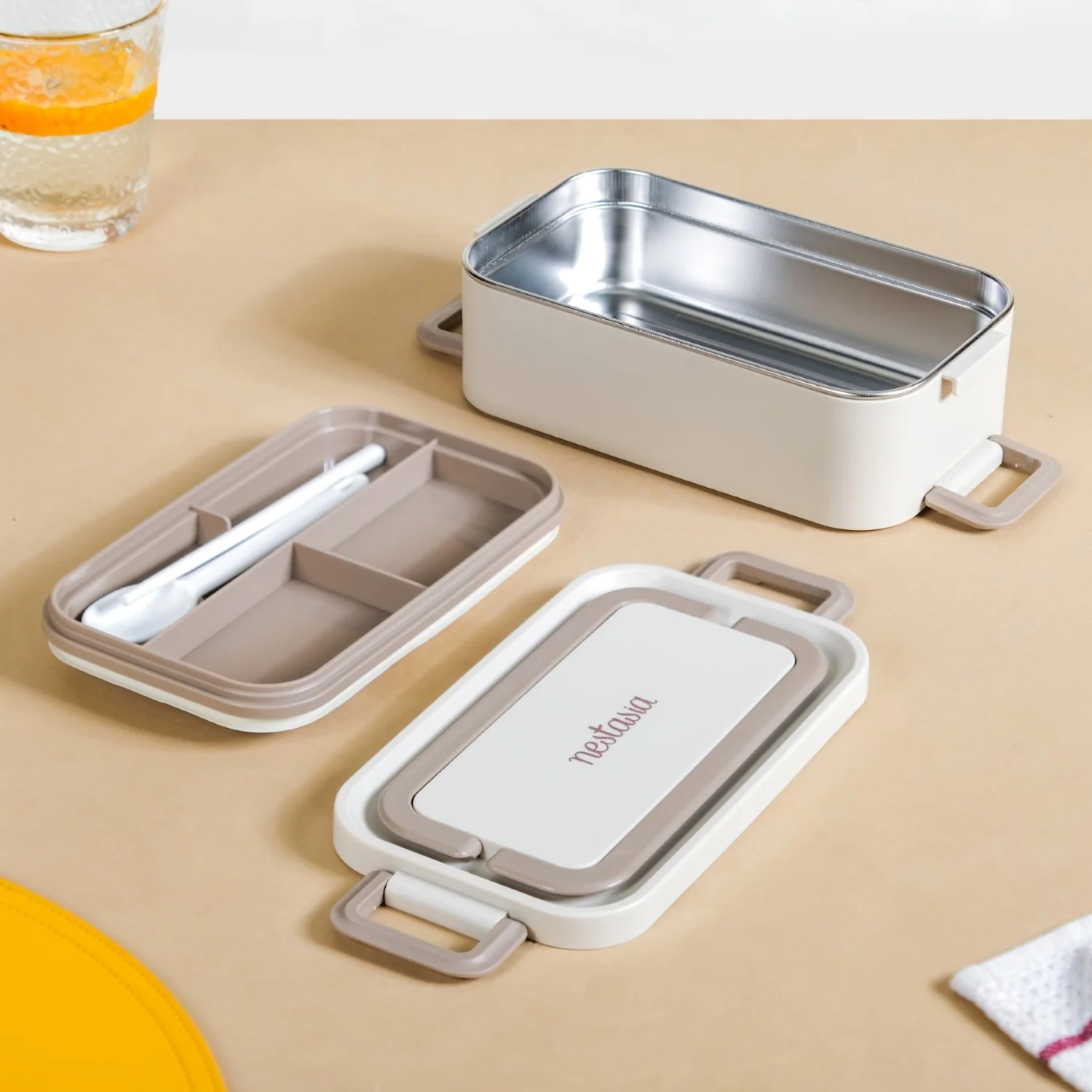 Ninja Airtight Double Decker Bento Lunch Box Matte Beige 2000ml - Image 12