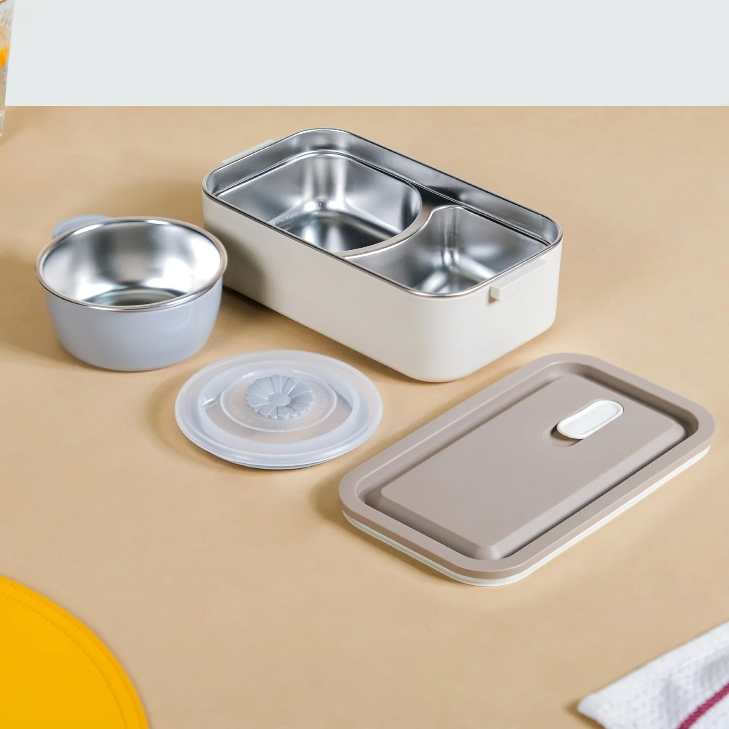 Ninja Airtight Double Decker Bento Lunch Box Matte Beige 2000ml - Image 13