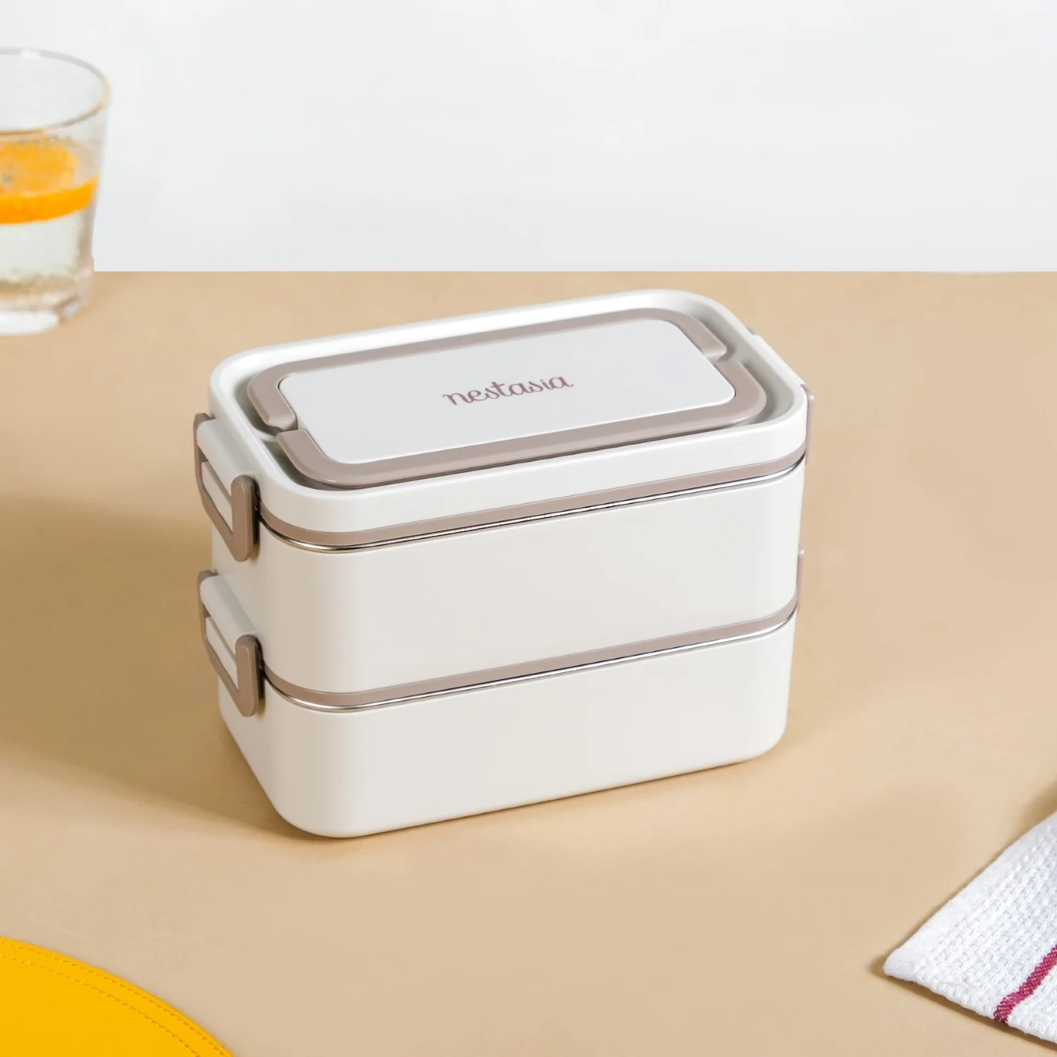 Ninja Airtight Double Decker Bento Lunch Box Matte Beige 2000ml - Image 17