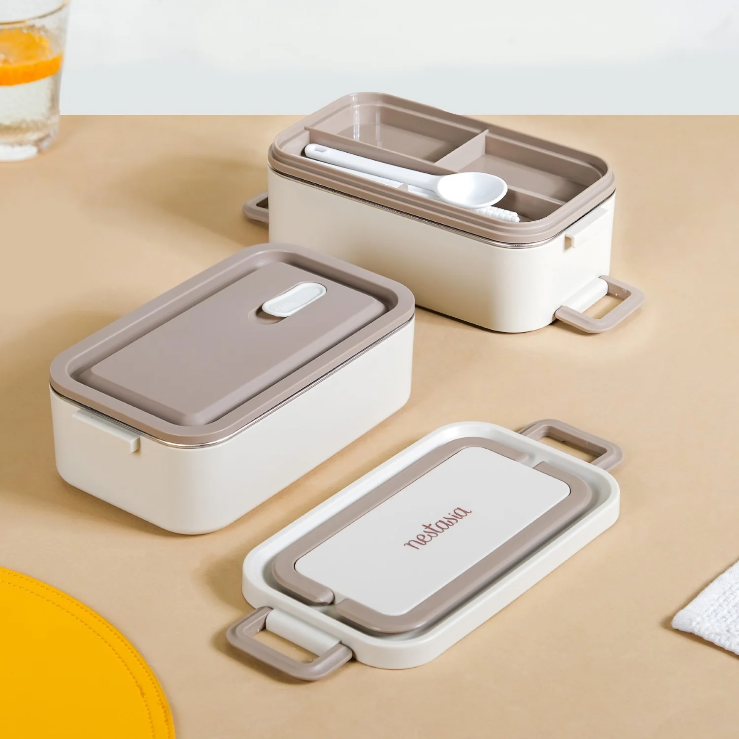 Ninja Airtight Double Decker Bento Lunch Box Matte Beige 2000ml - Image 9