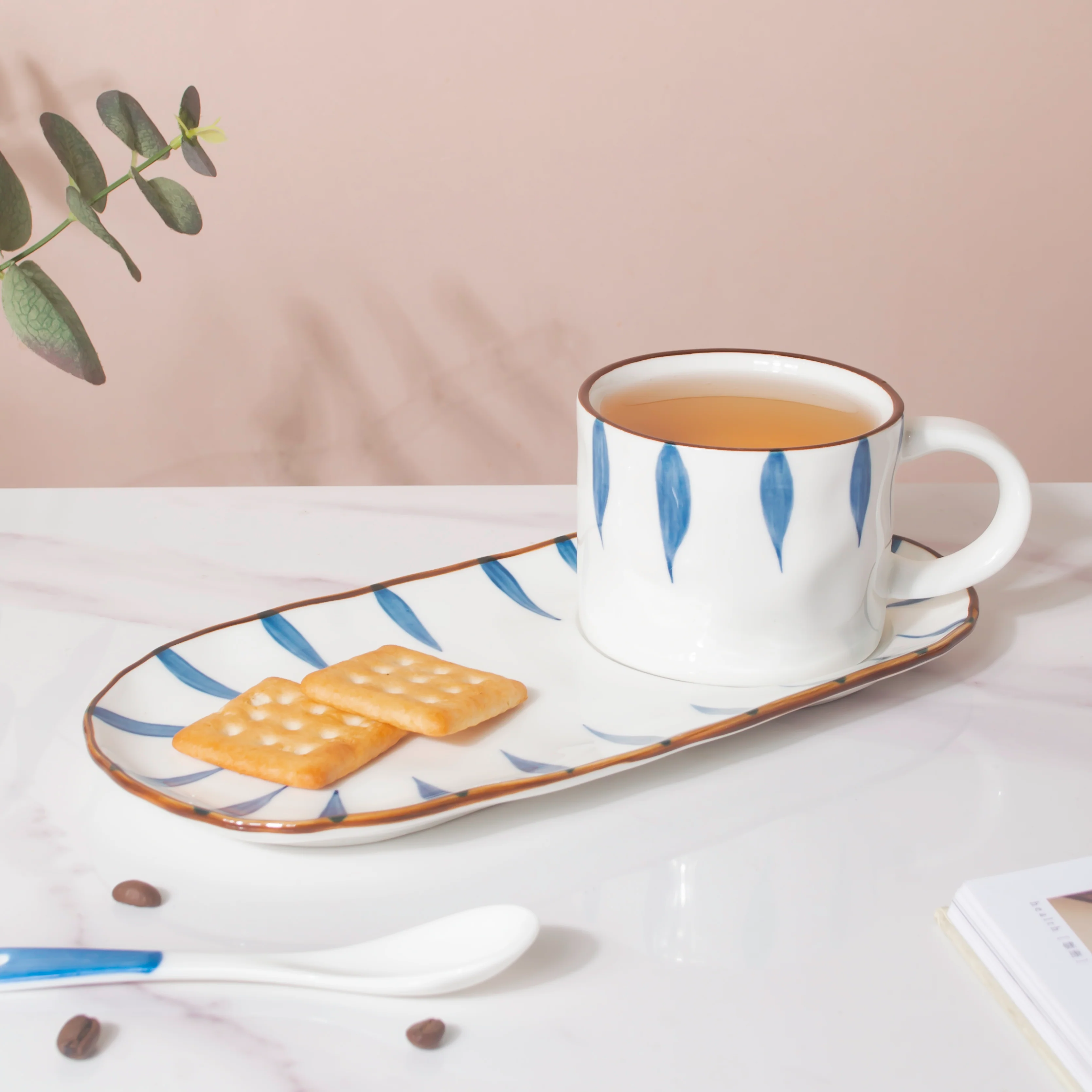 Nitori Teardrop Cup And Tray Set With Spoon - Image 5