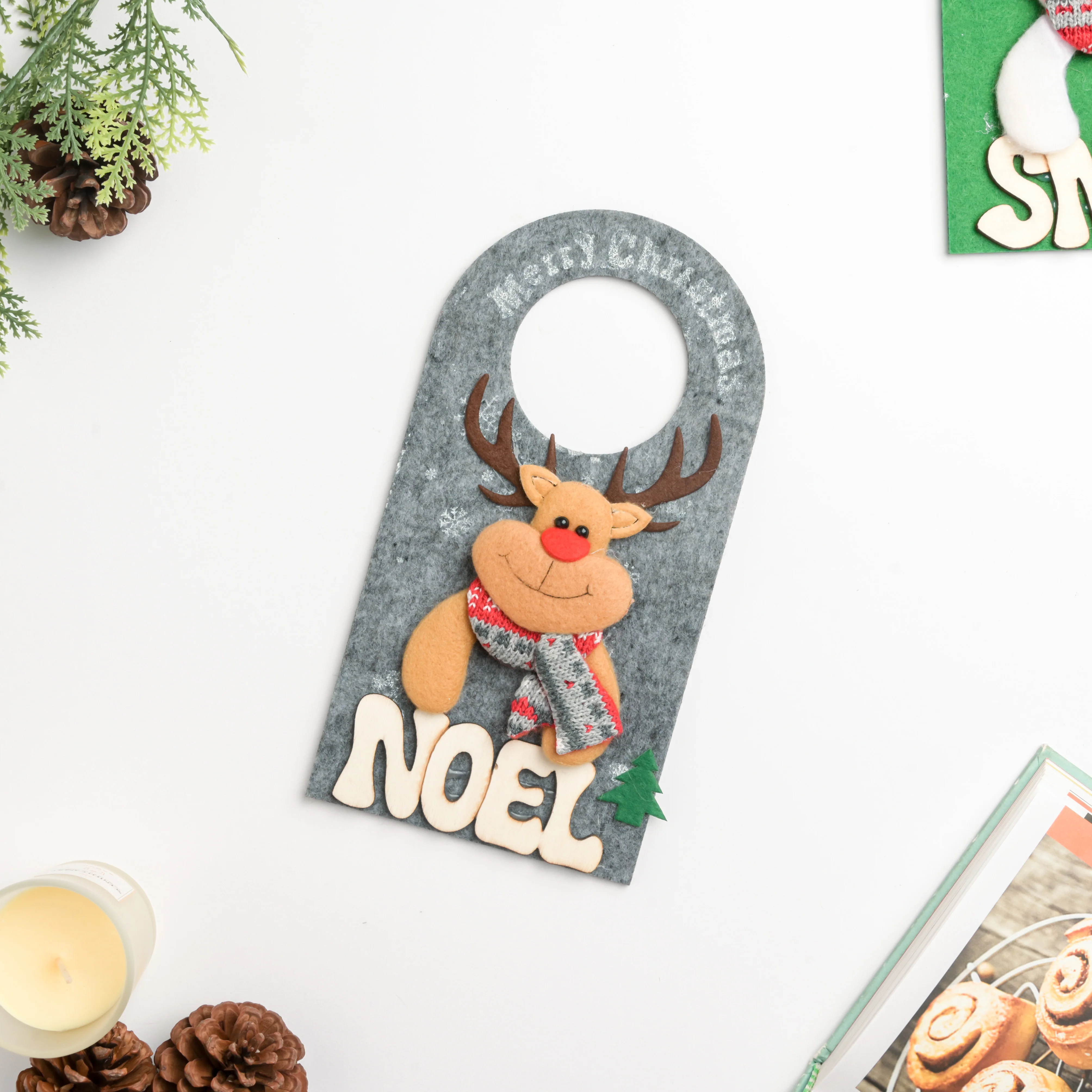 Noel Reindeer Door Tag Grey 8.5 Inch - Image 7