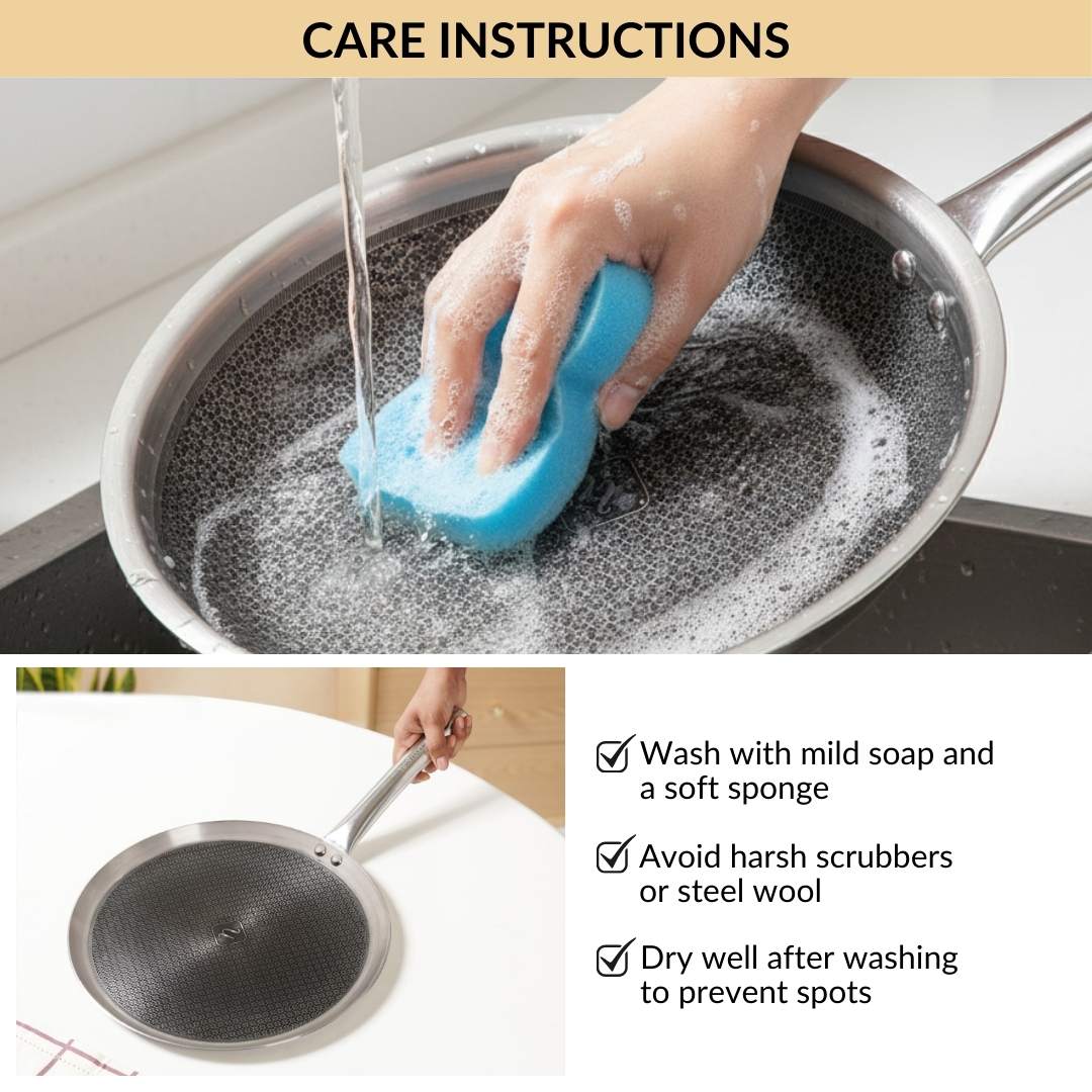 Non Stick Triply Induction Safe Honeycomb Dosa Tawa 32cm - Image 10