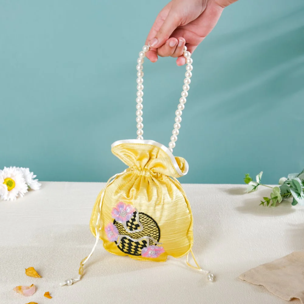Noor Floral Potli Bag Yellow - Image 3