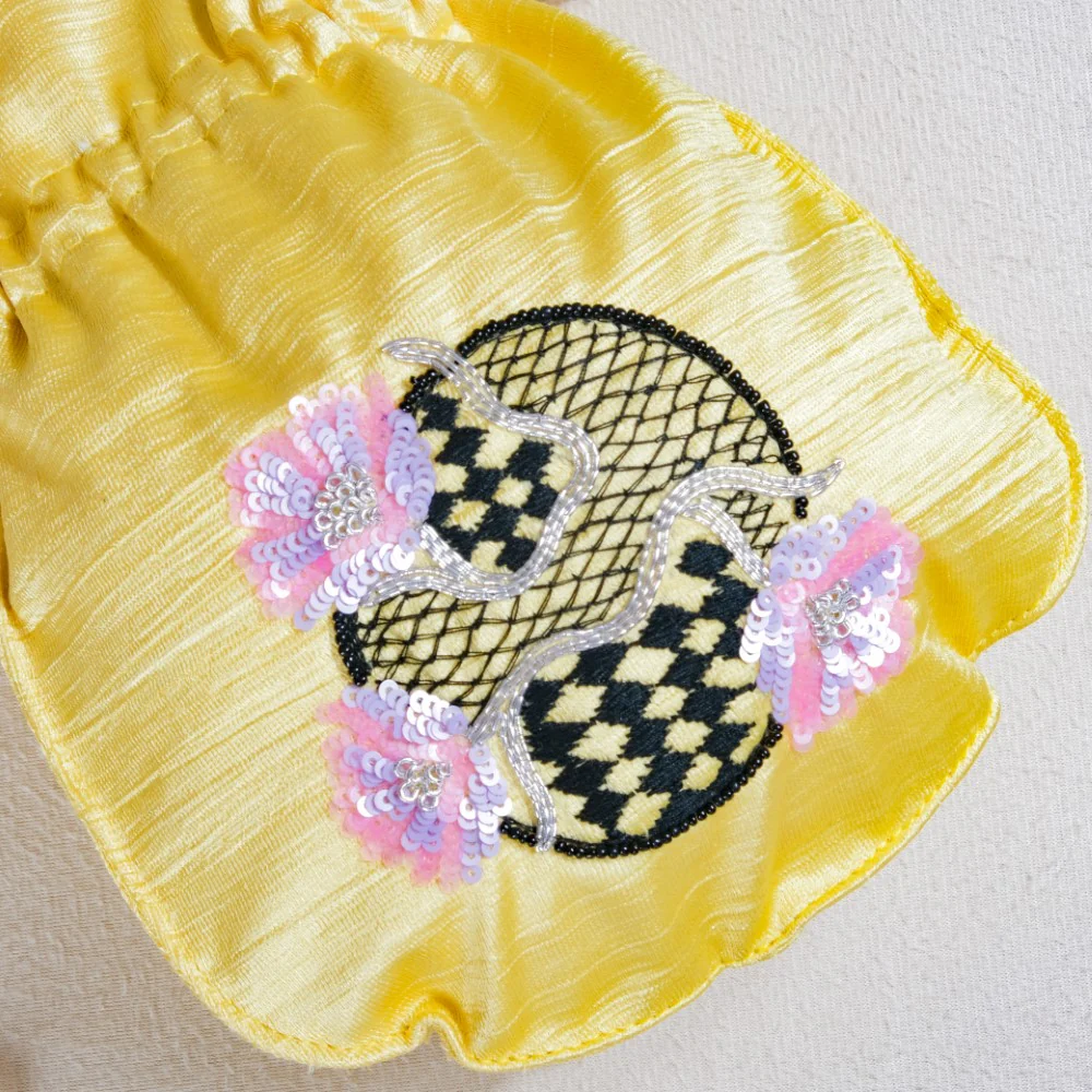 Noor Floral Potli Bag Yellow - Image 5
