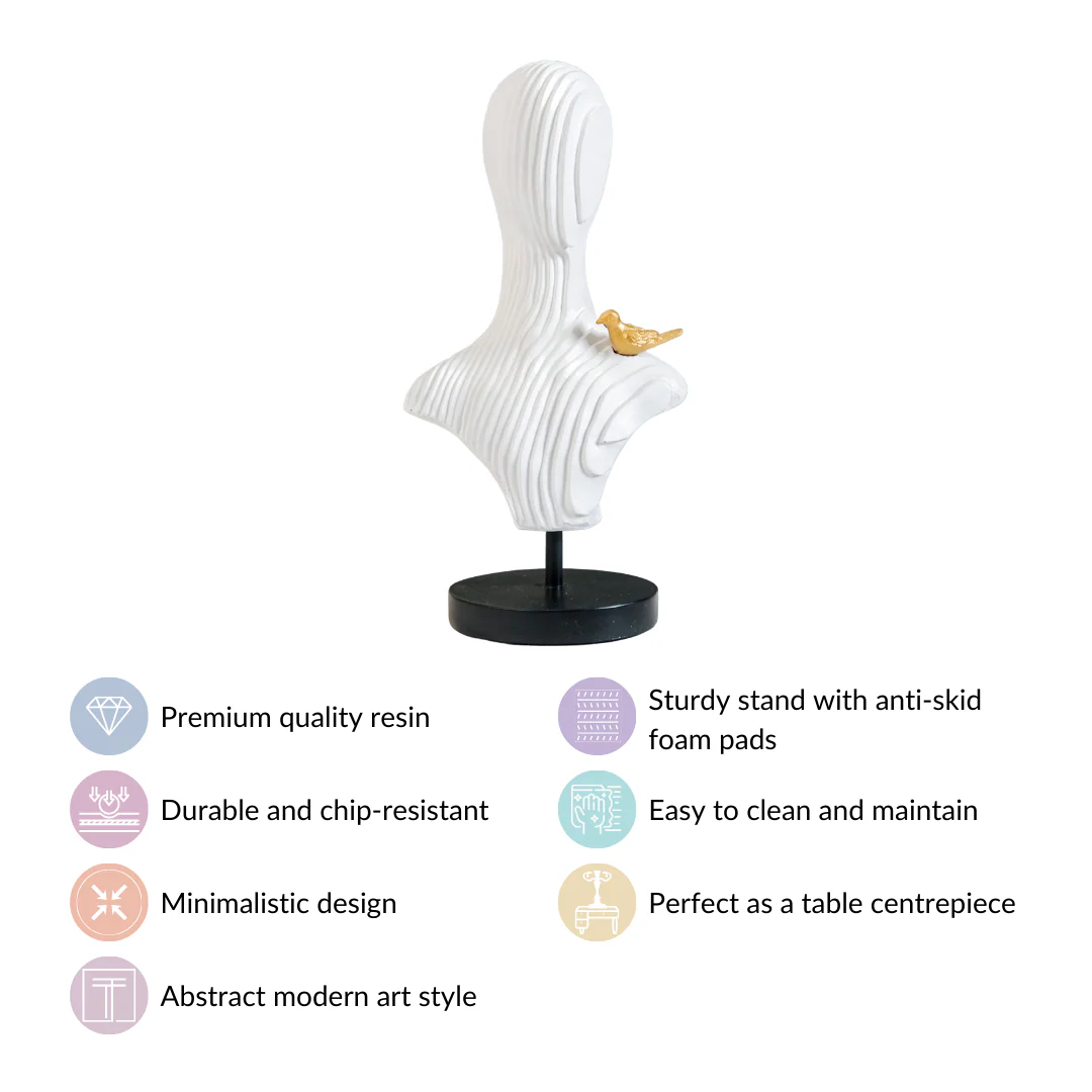 Nordic Contour Human Bust Resin Sculpture - Image 4