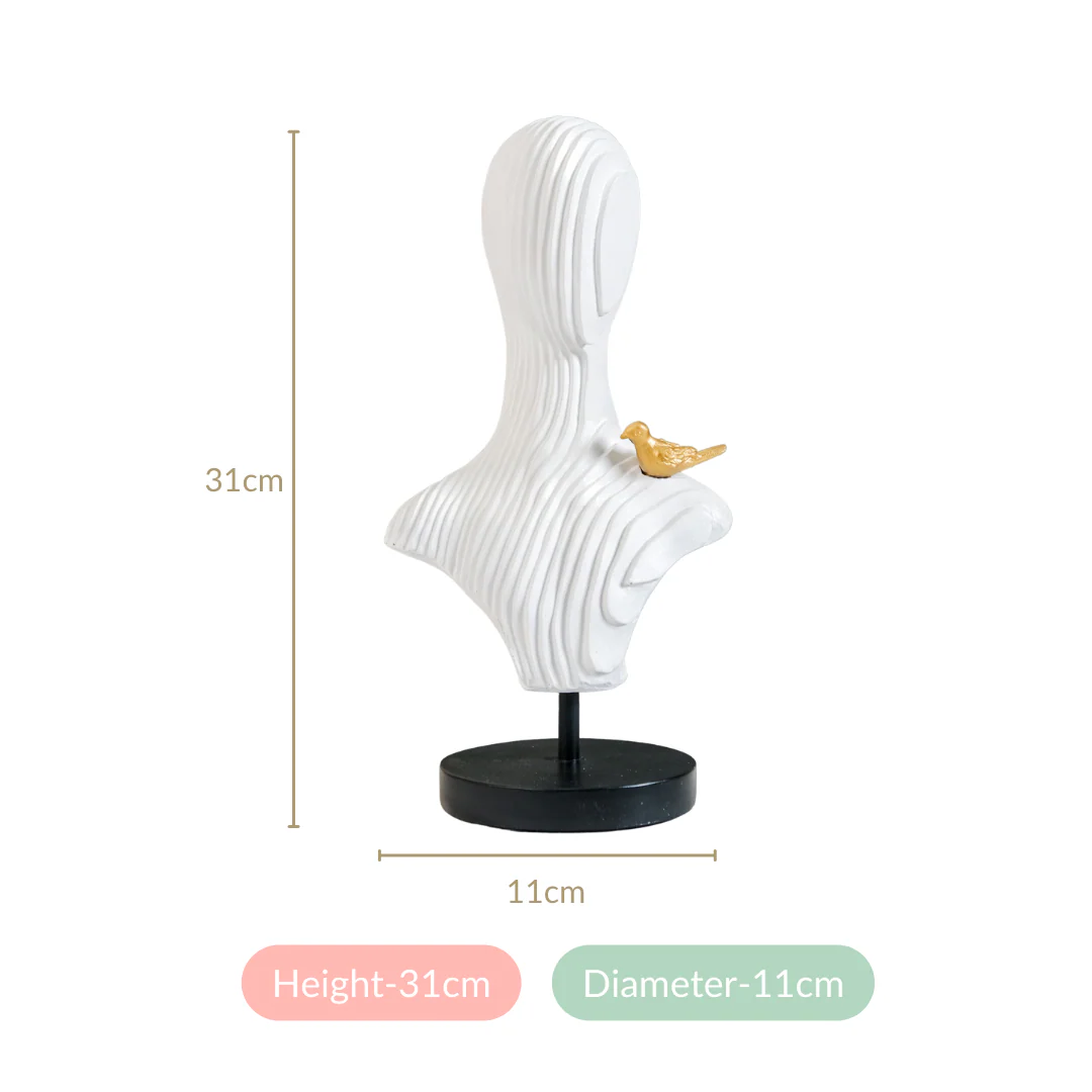 Nordic Contour Human Bust Resin Sculpture - Image 5