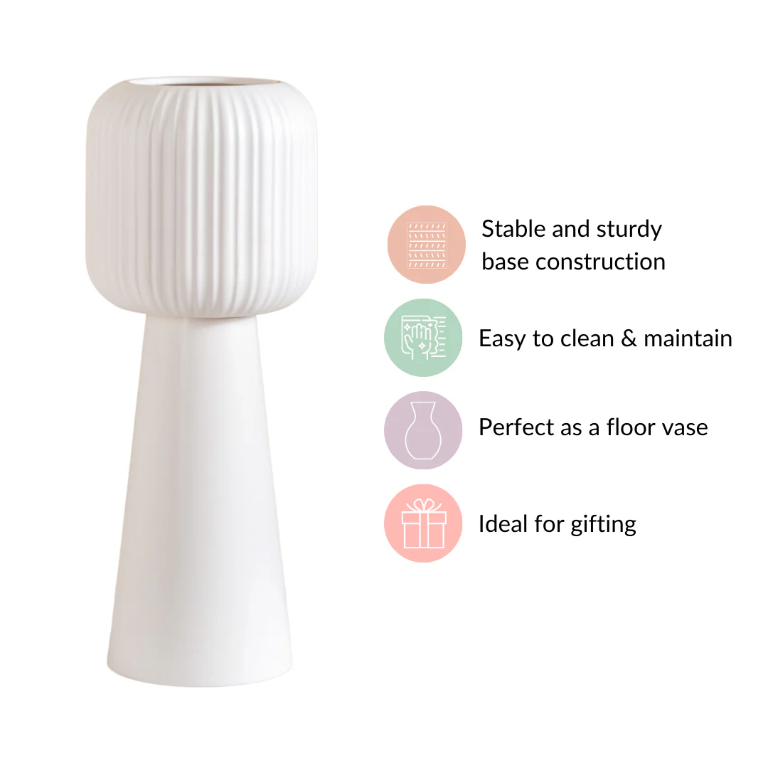 Nordic Decorative Floor Vase White - Image 7
