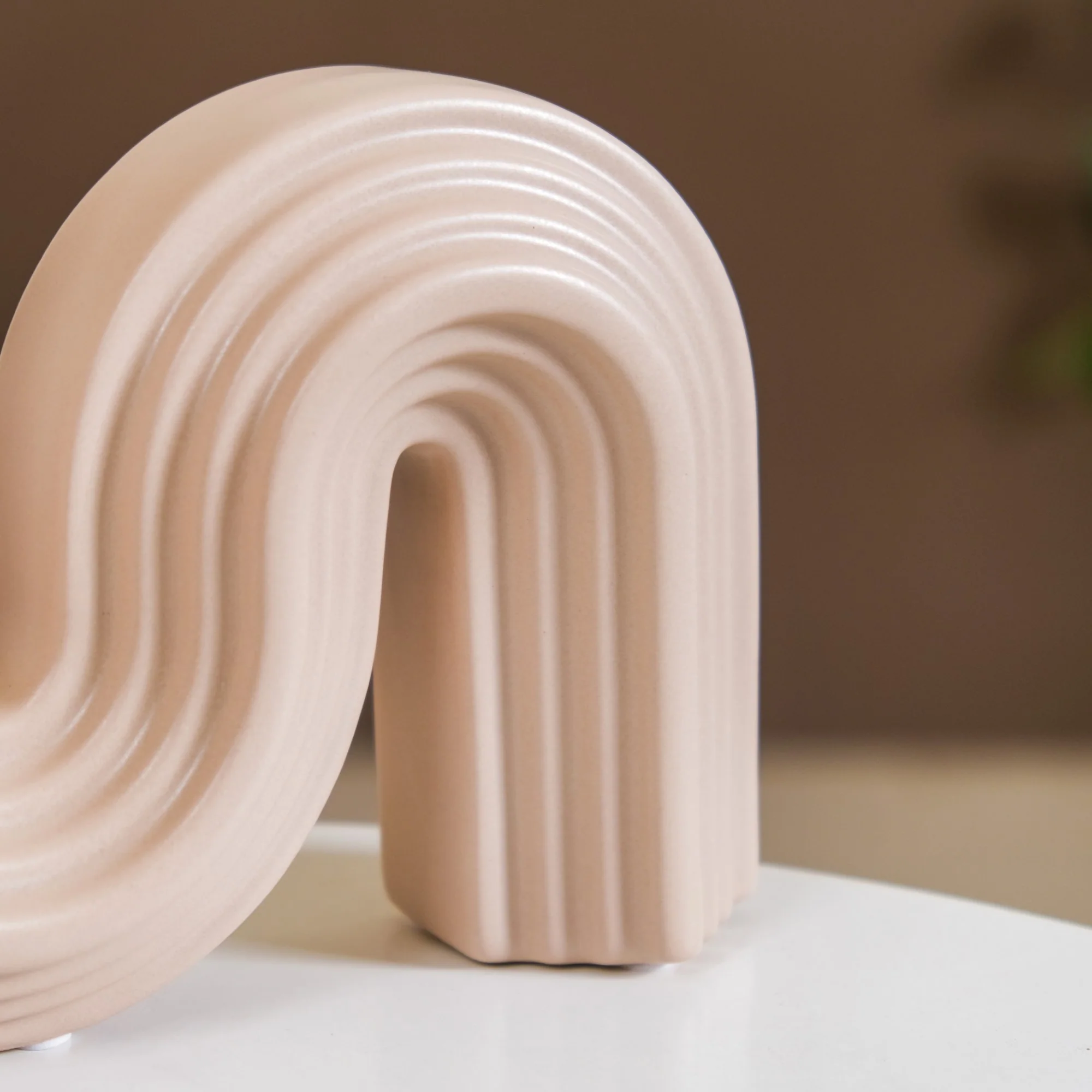 Nordic Wavy Ceramic Vase Beige - Image 10