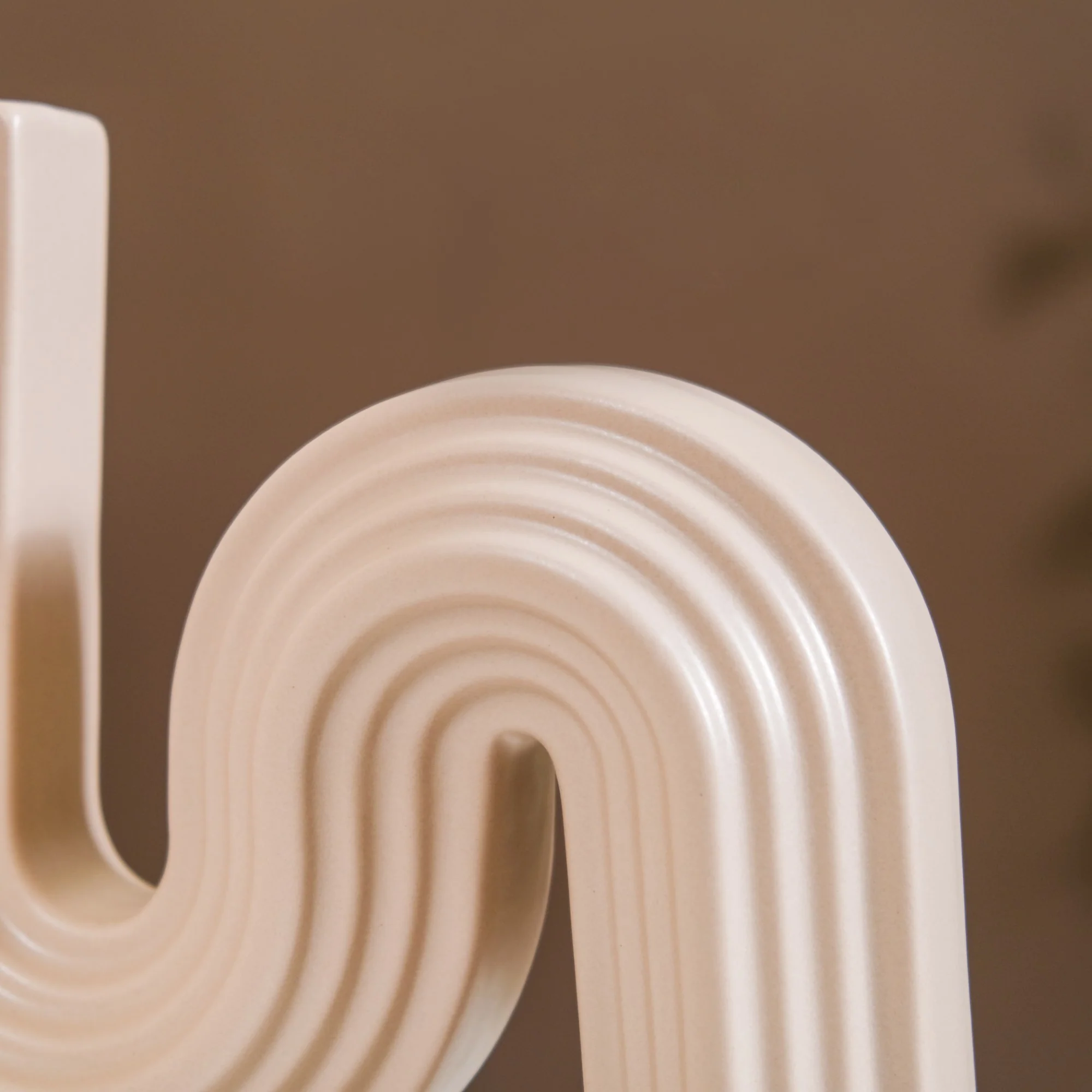 Nordic Wavy Ceramic Vase Beige - Image 14