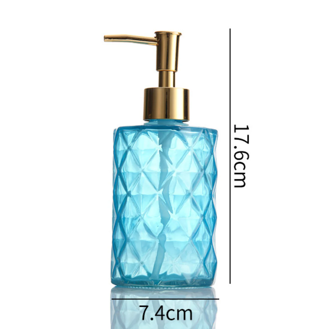 Ocean Blue Textured Glass Dispenser With Nozzle - Image 9