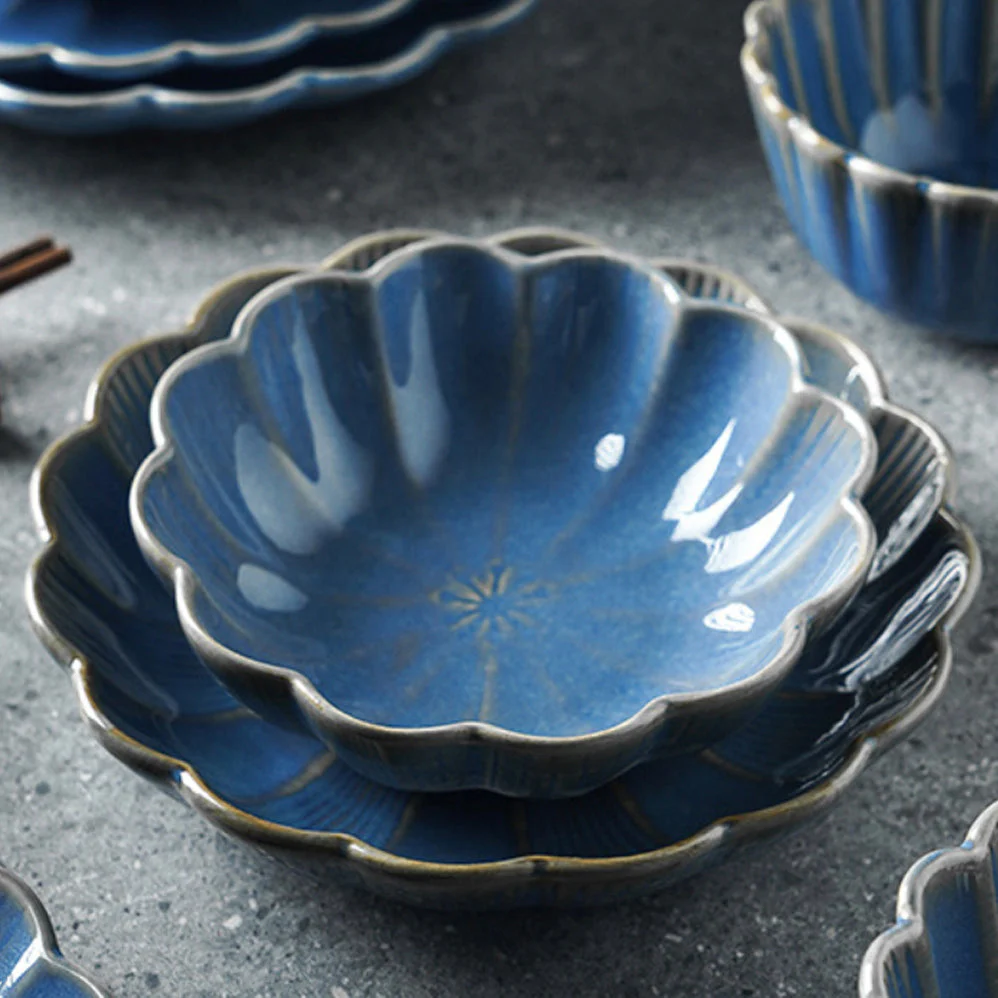 Ocean Ceramic Dessert Plate Blue 4 Inch