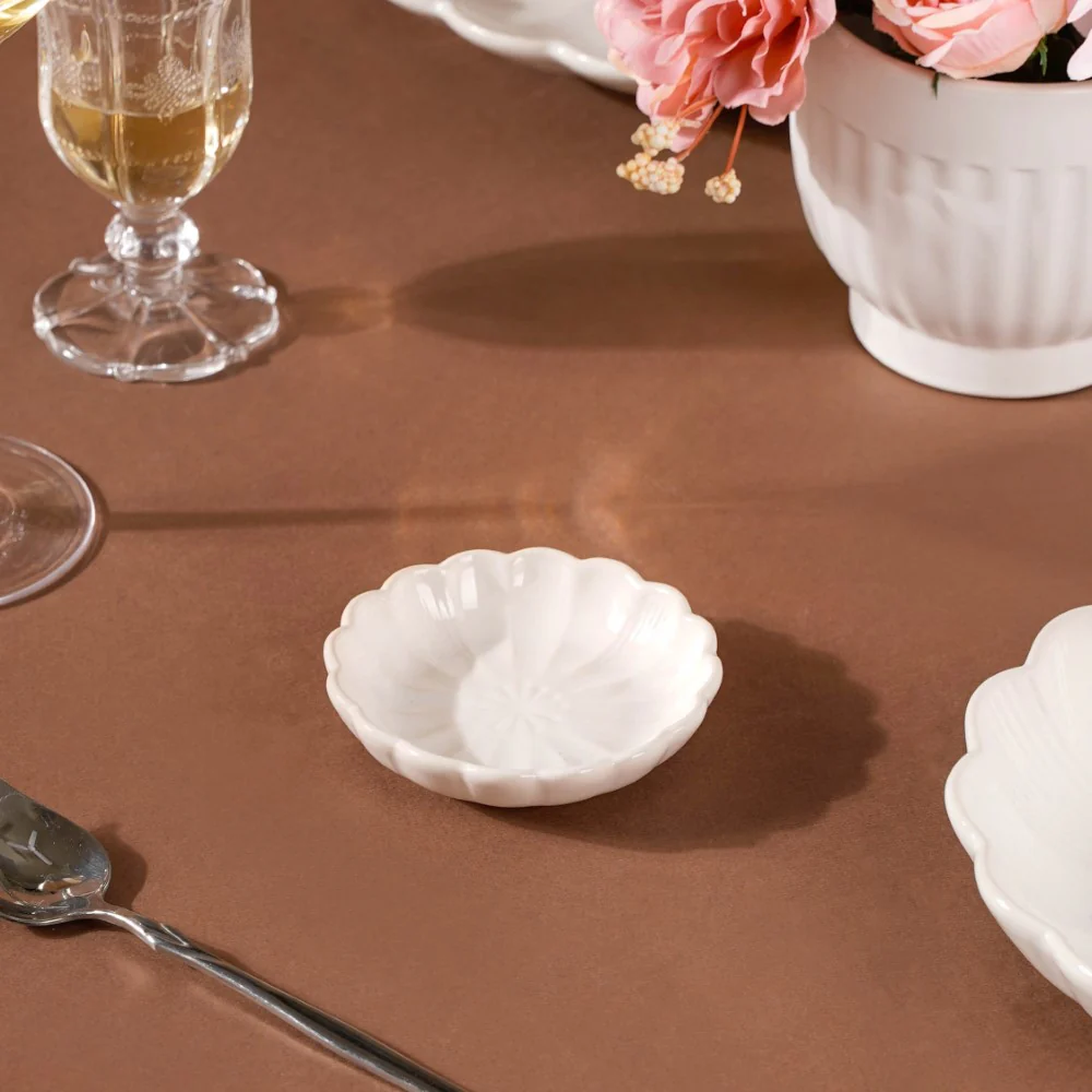 Ocean Ceramic Dessert Plate White 4 Inch
