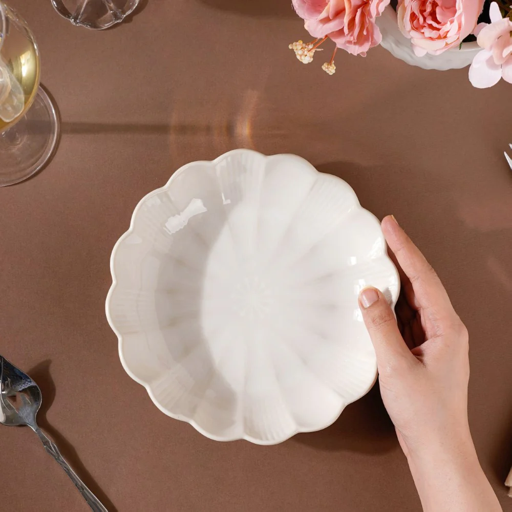 Ocean Ceramic Salad Plate White 7 Inch - Image 2