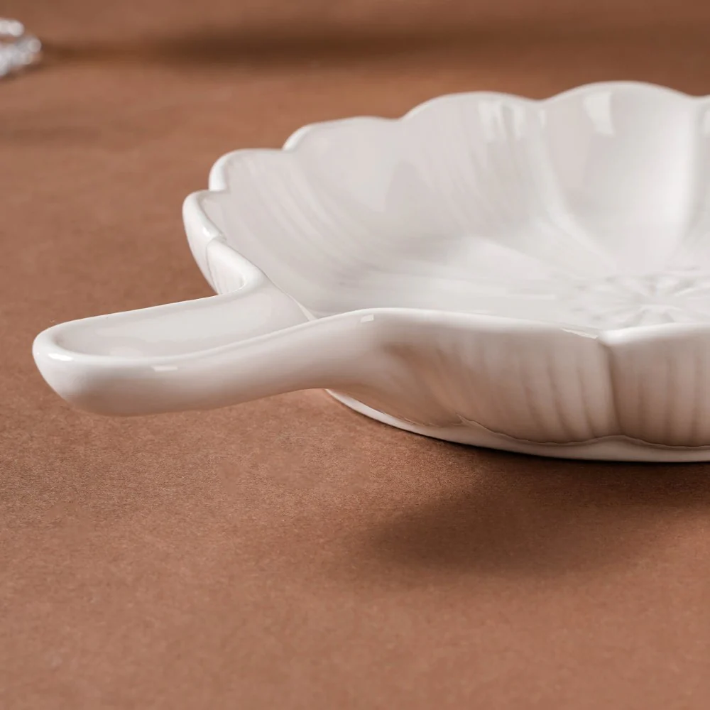 Ocean Round Dish with Handle White - Image 9