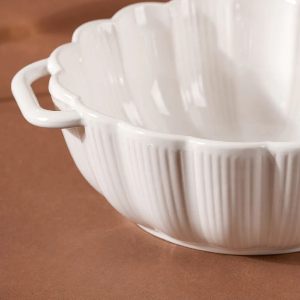 Ocean Serving Bowl with Handle White 600ml - Image 6