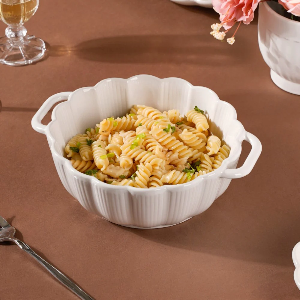 Ocean Serving Bowl with Handle White 600ml - Image 8