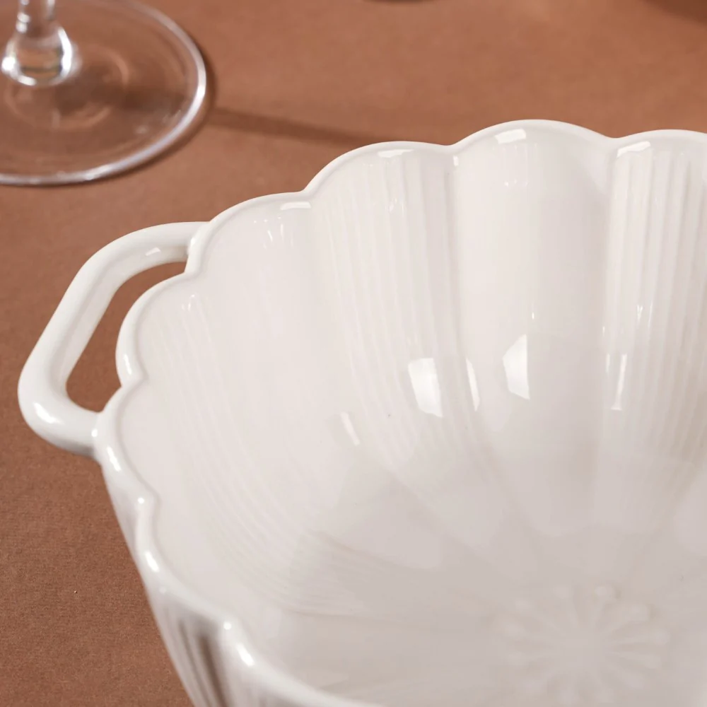 Ocean Serving Bowl with Handle White 600ml - Image 9