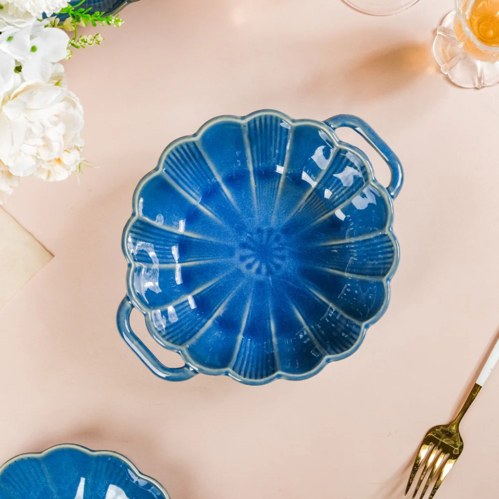 Ocean Serving Bowl with Handle Blue 600ml - Image 3